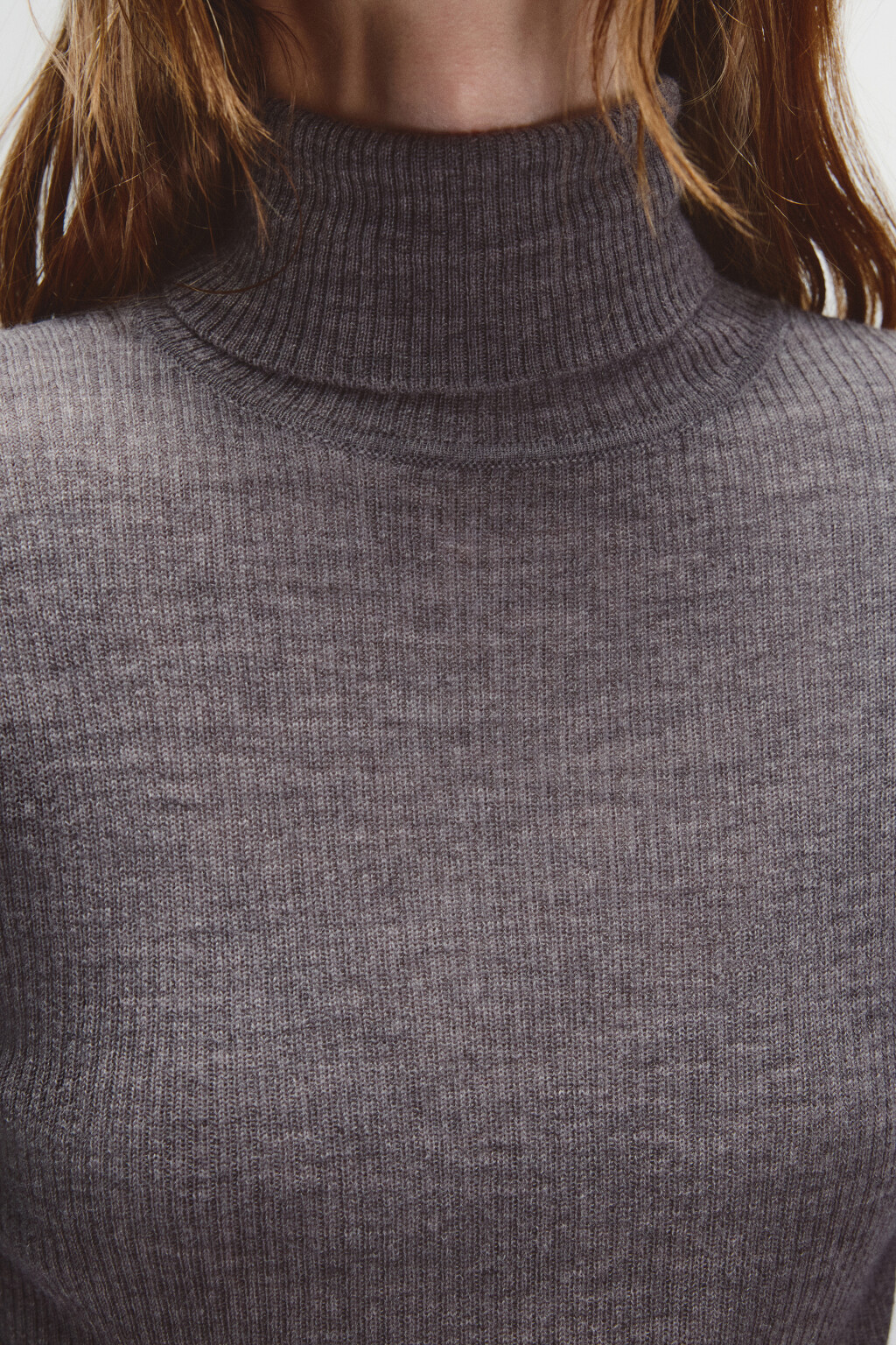 Водолазка тонкая из шерсти мериноса - цвет бежевый - 5