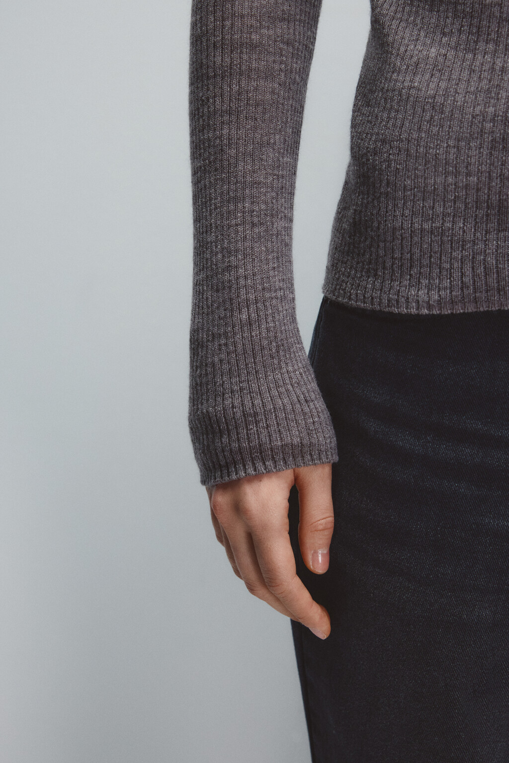 Водолазка тонкая из шерсти мериноса - цвет бежевый - 6