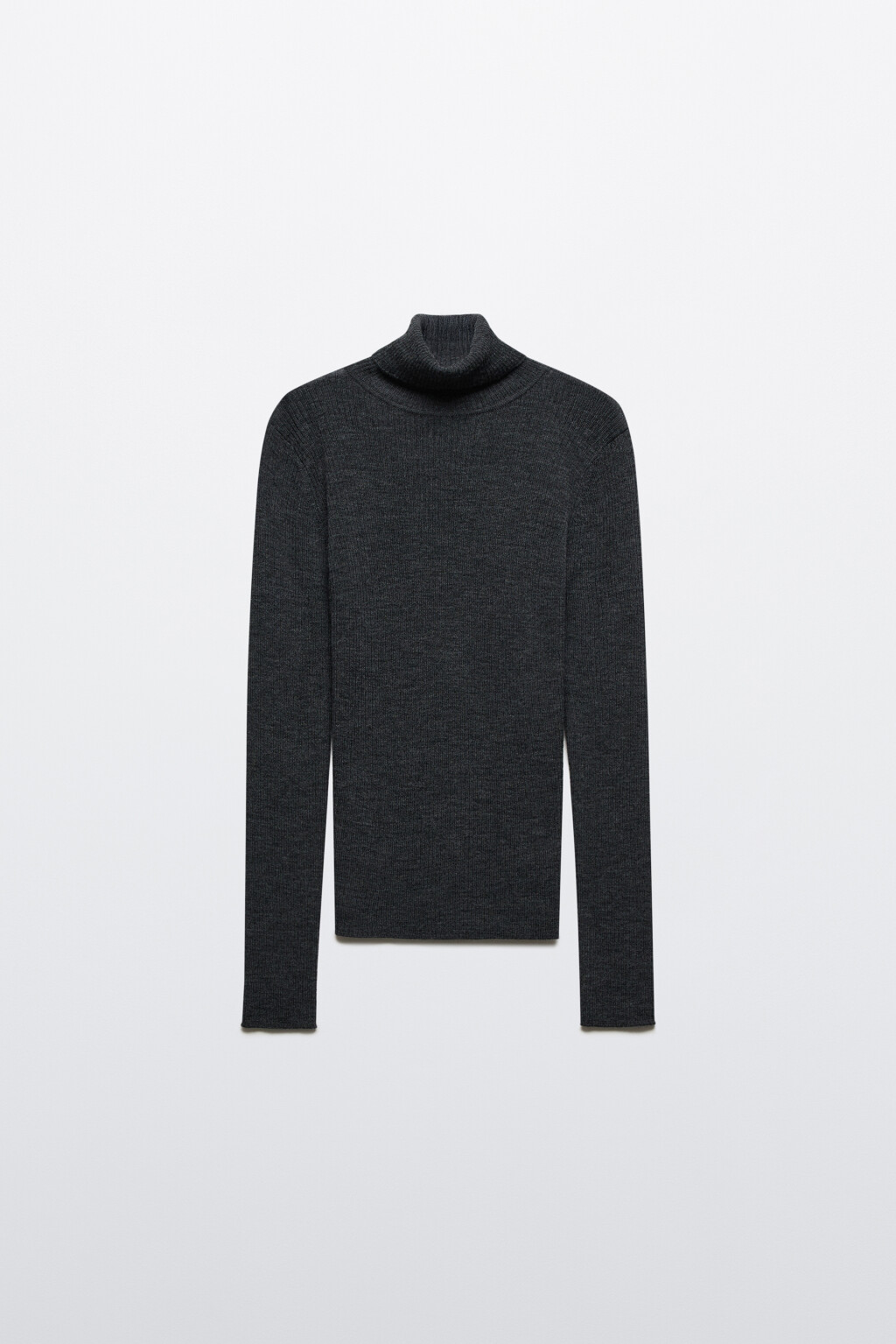Водолазка тонкая из шерсти мериноса - цвет серый - 7