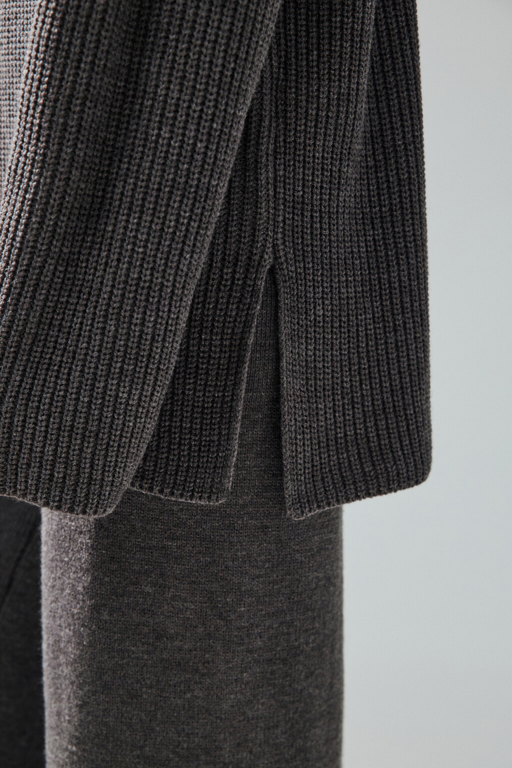 Свитер с воротником на молнии - цвет серый - 5