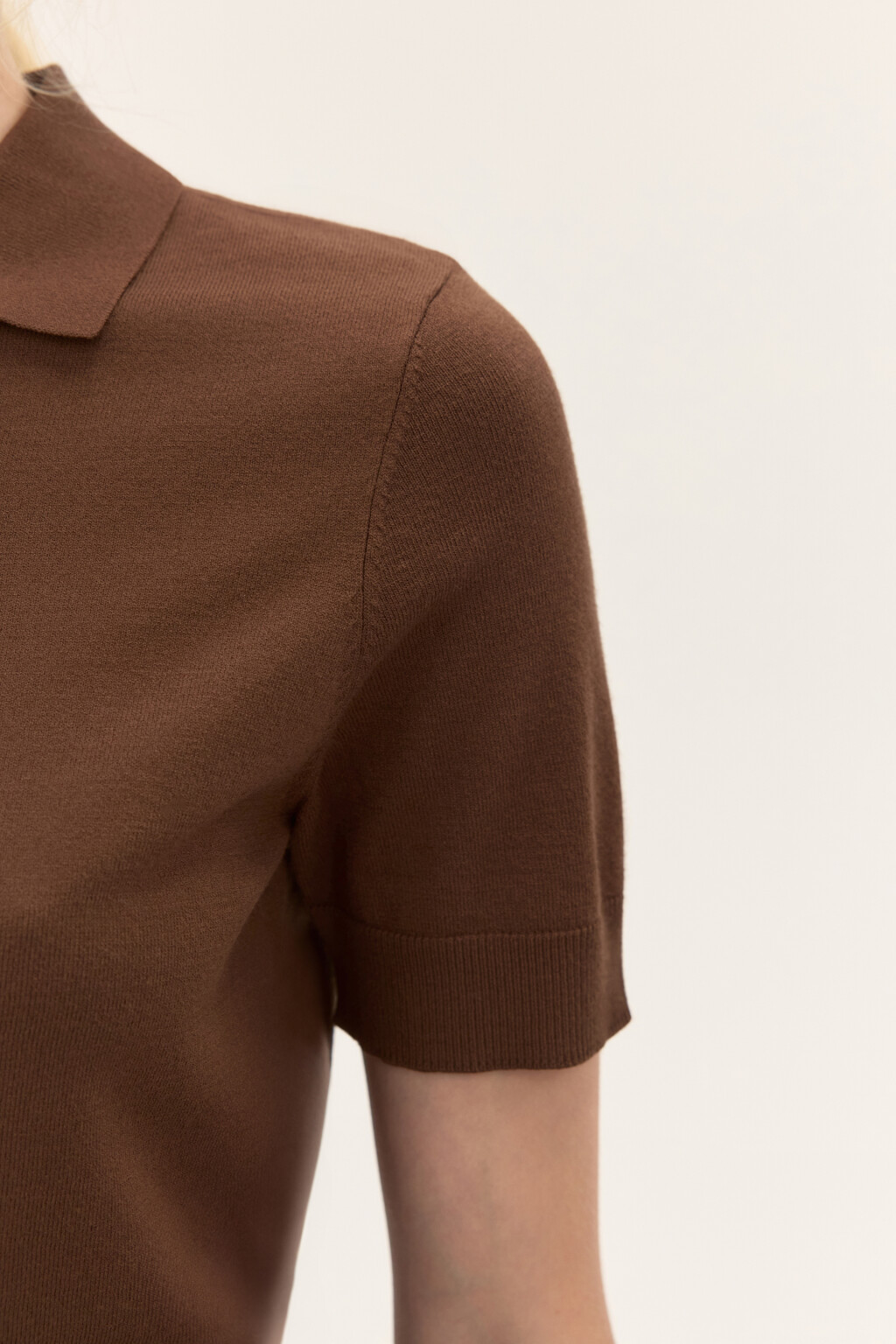 Джемпер-поло вискозный с рюшами - цвет бежевый - 6