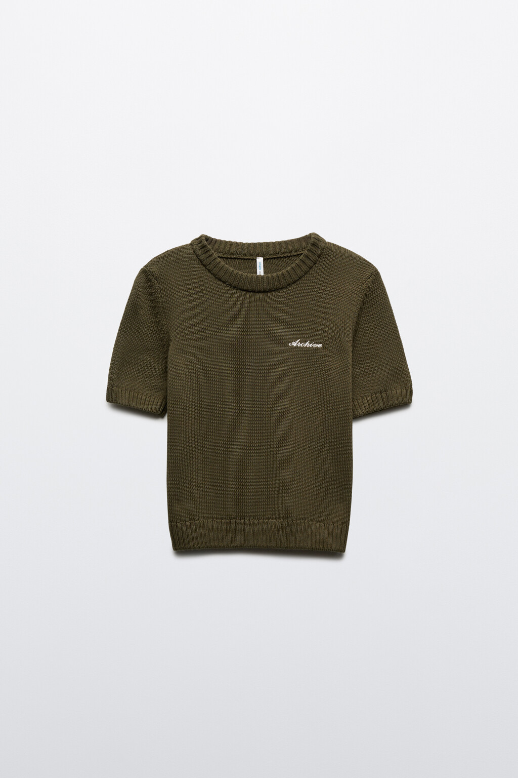 Джемпер вязаный с короткими рукавами - цвет зеленый - 8