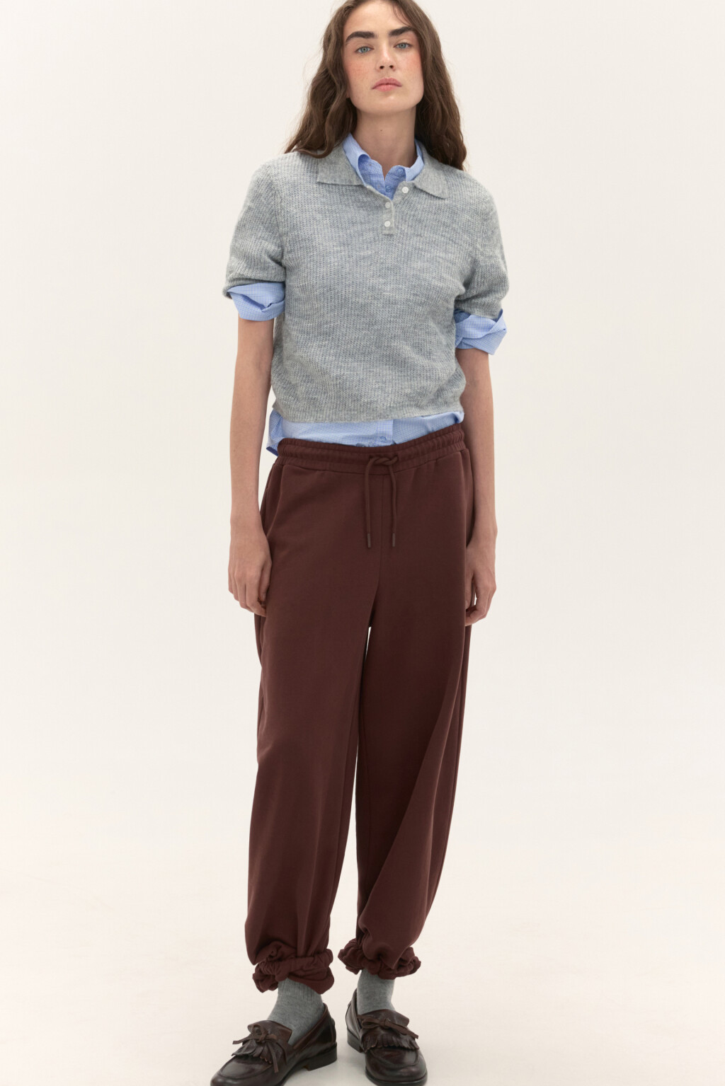 Джемпер-поло с короткими рукавами - цвет серый - 1