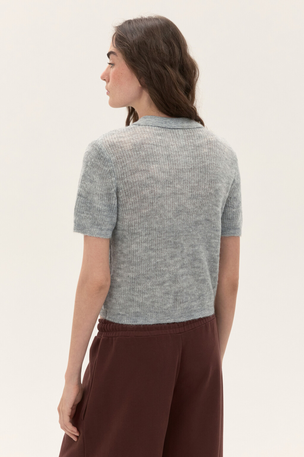 Джемпер-поло с короткими рукавами - цвет серый - 3