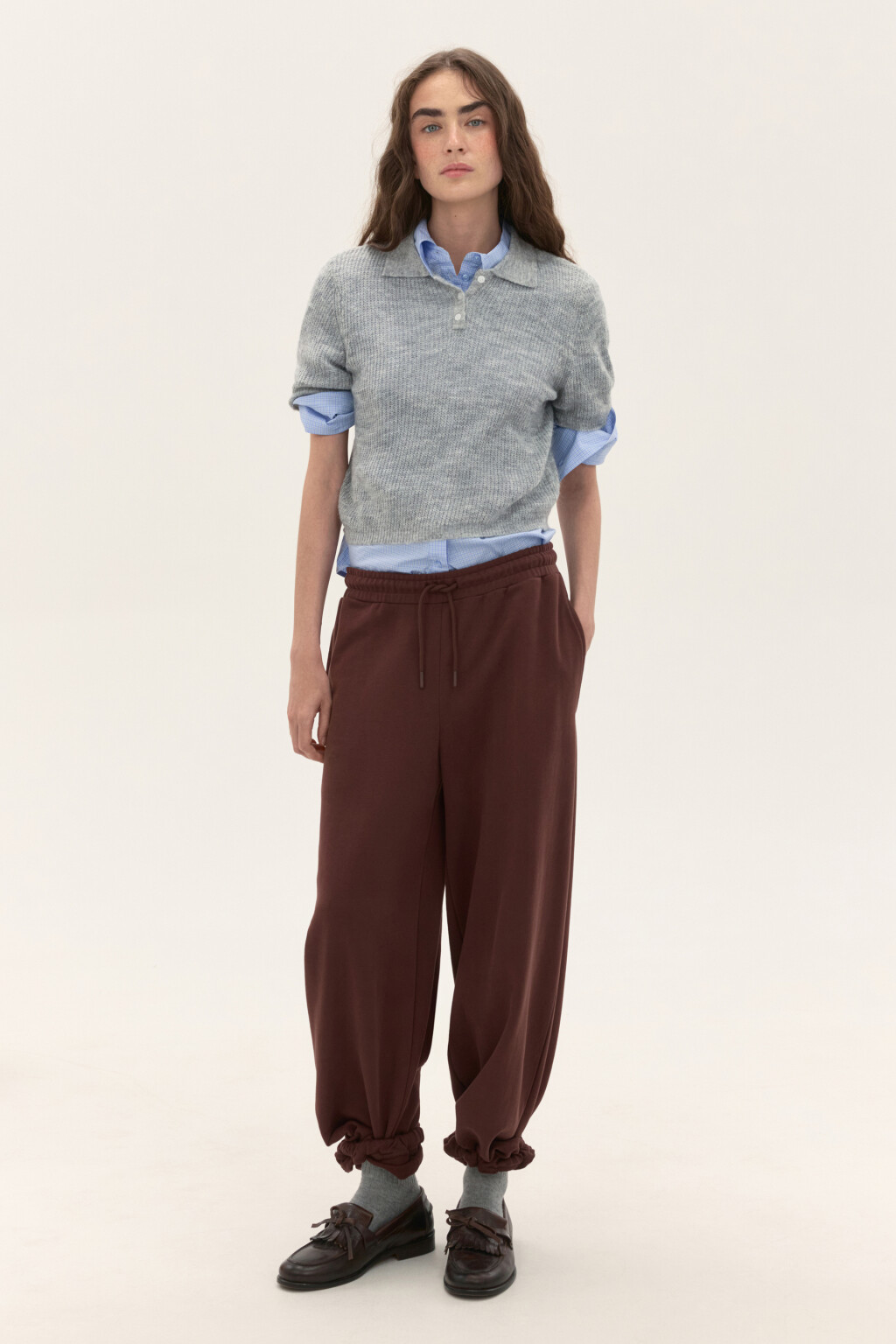 Джемпер-поло с короткими рукавами - цвет серый - 4