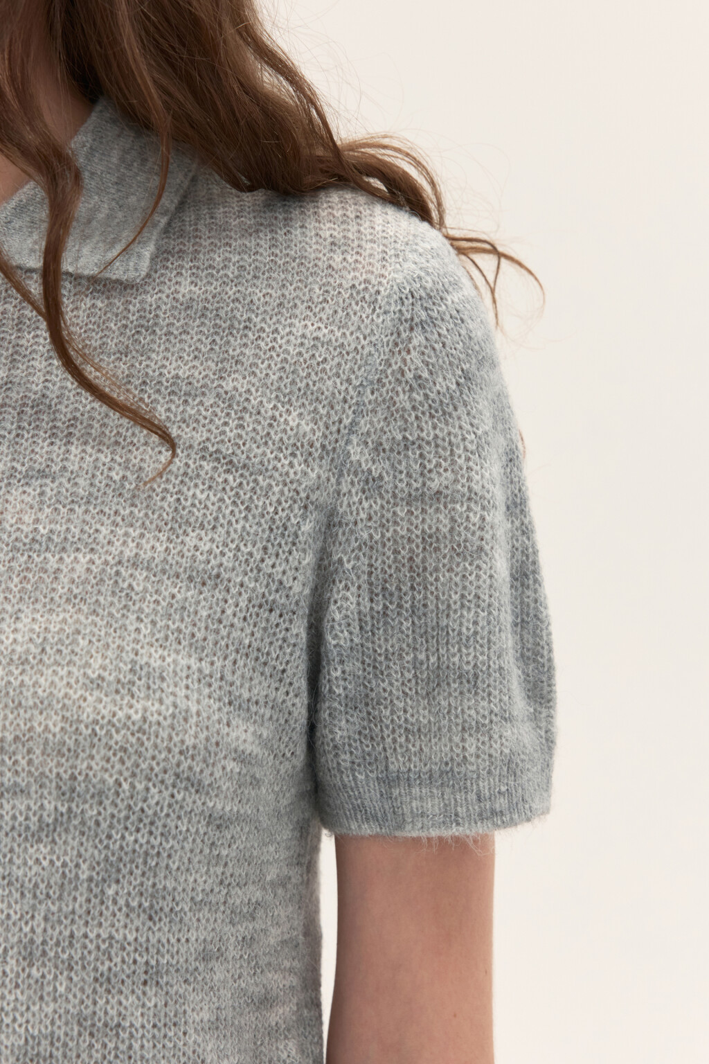 Джемпер-поло с короткими рукавами - цвет серый - 6