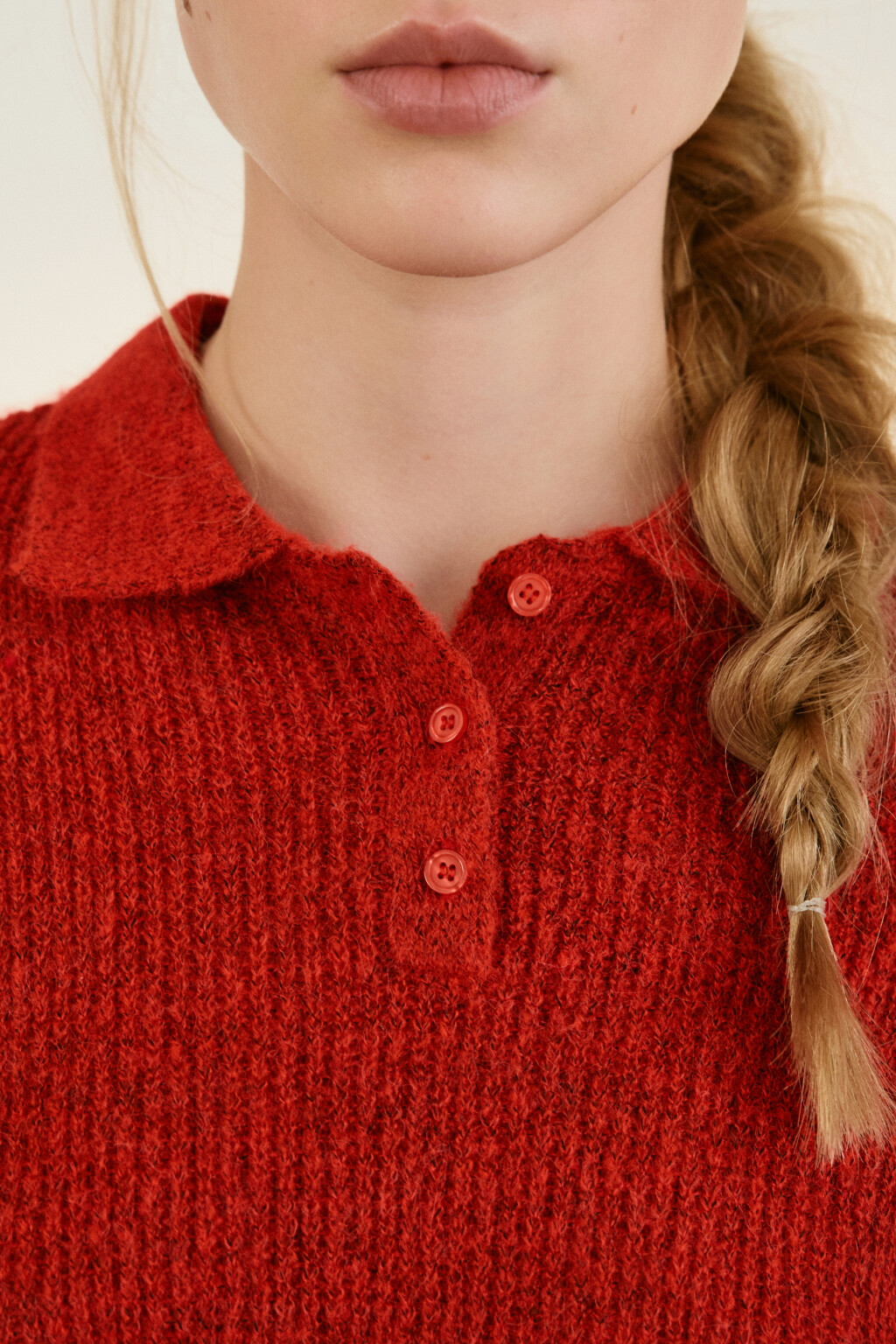 Джемпер-поло с короткими рукавами - цвет красный - 5