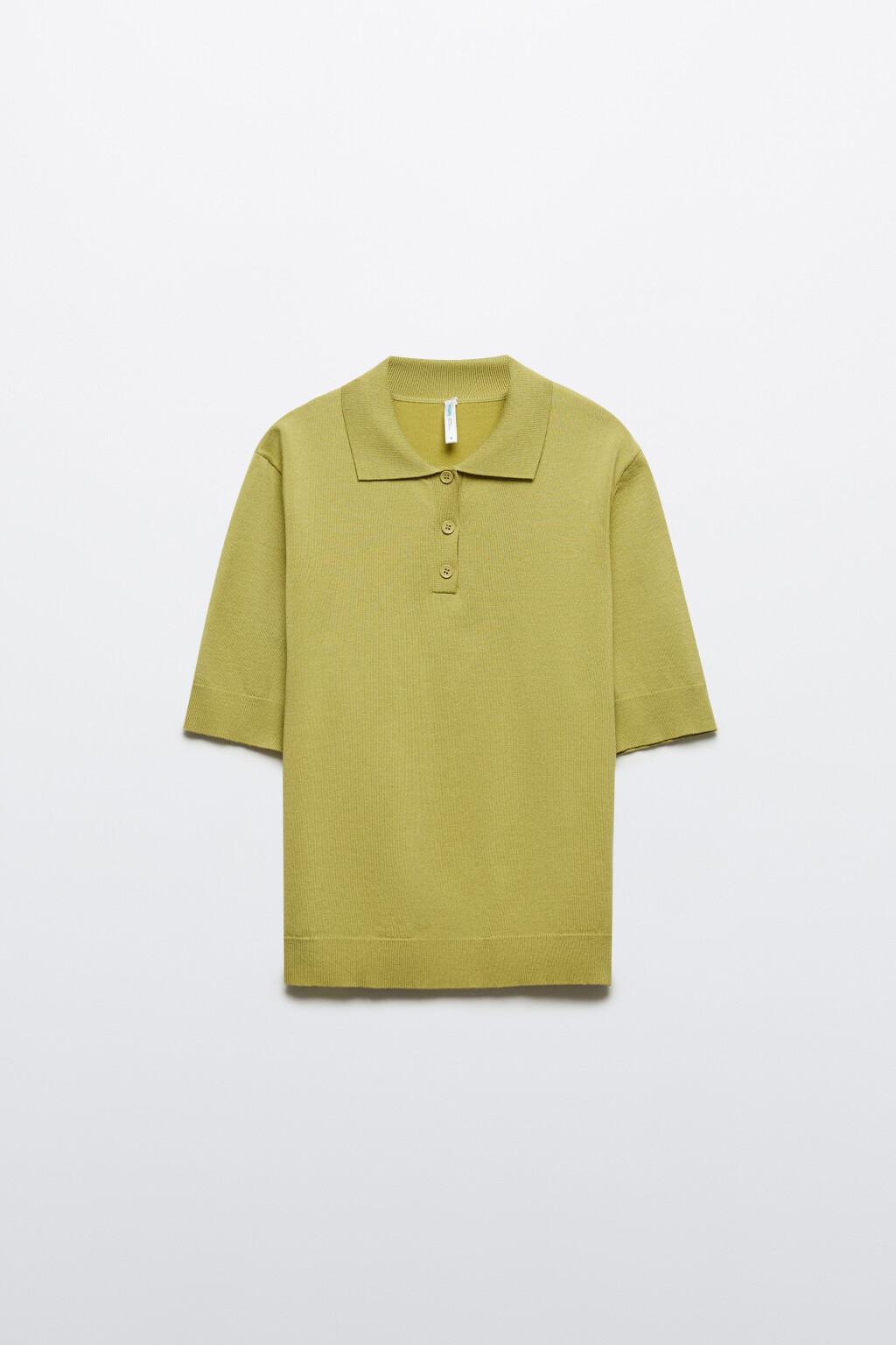 Джемпер-поло из вязаного трикотажа - цвет зеленый - 7