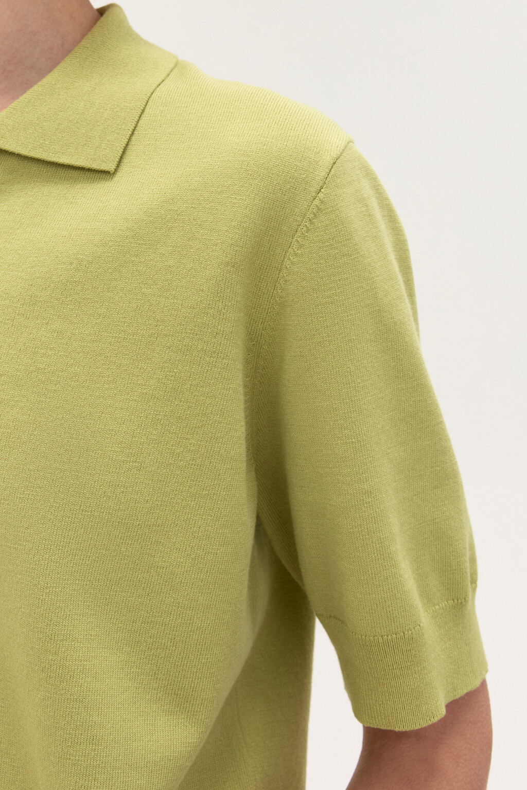 Джемпер-поло из вязаного трикотажа - цвет зеленый - 6