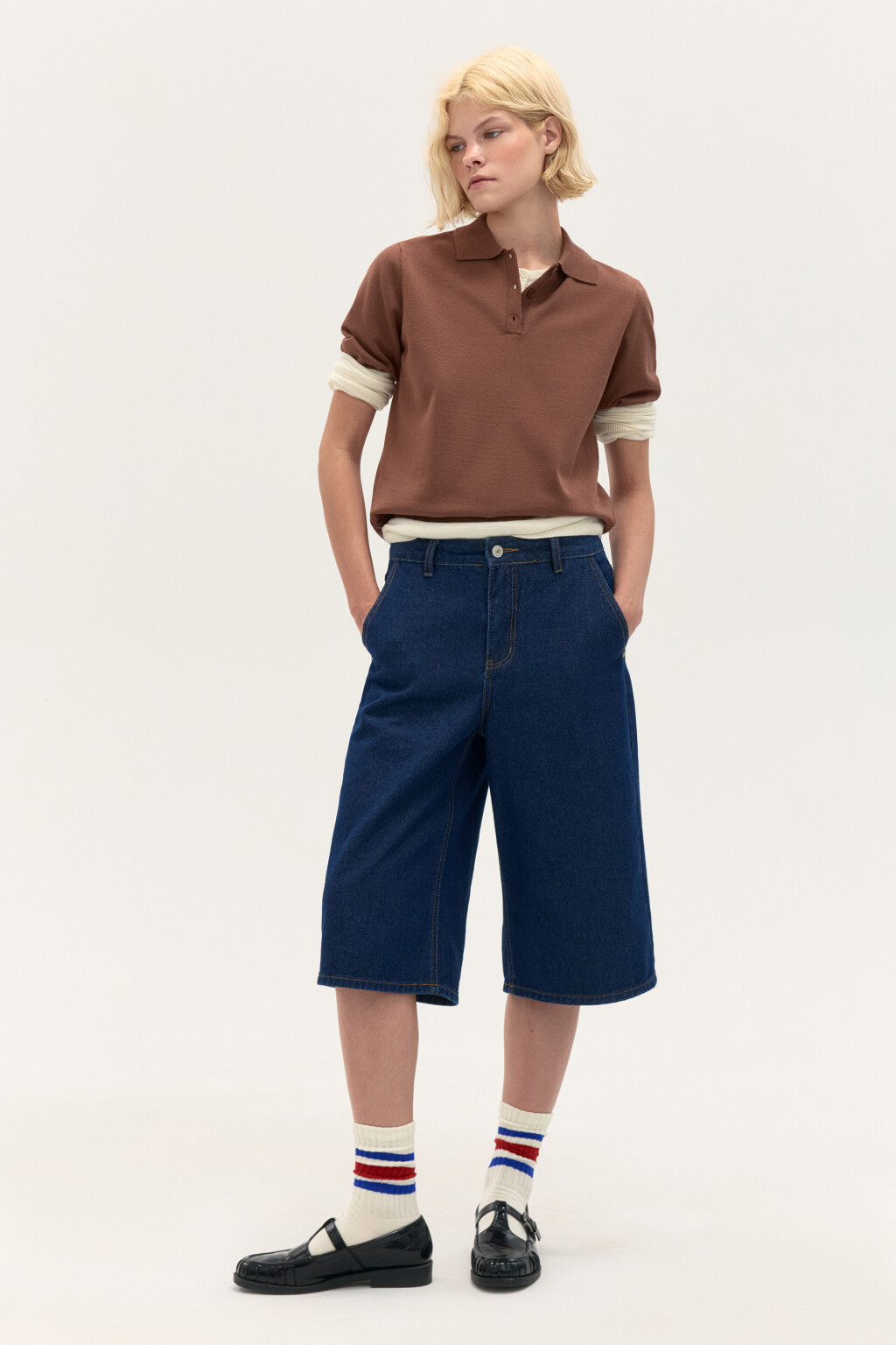 Джемпер-поло из вязаного трикотажа - цвет красный - 5