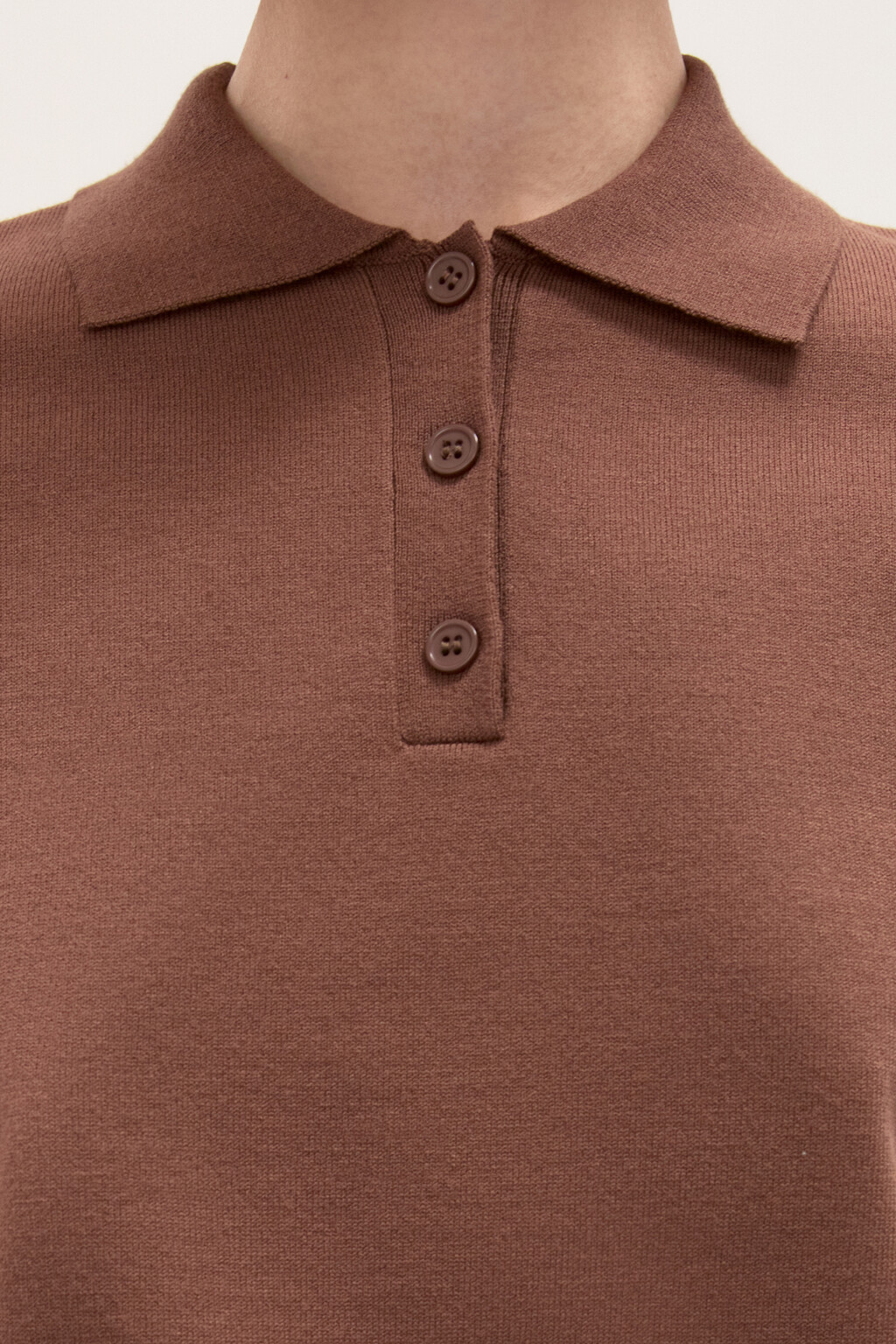 Джемпер-поло из вязаного трикотажа - цвет красный - 6