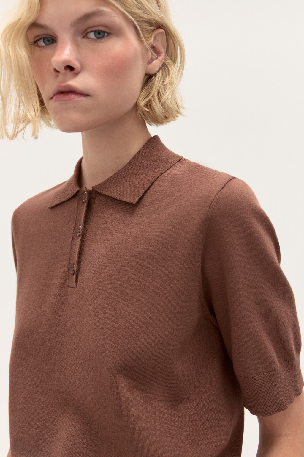 Джемпер-поло из вязаного трикотажа - цвет красный - 7