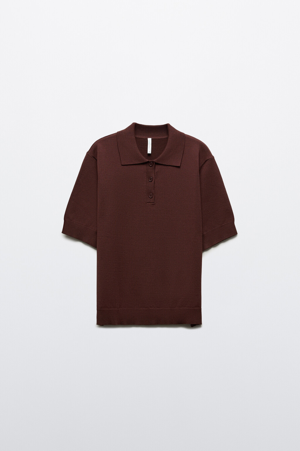 Джемпер-поло из вязаного трикотажа - цвет коричневый - 8