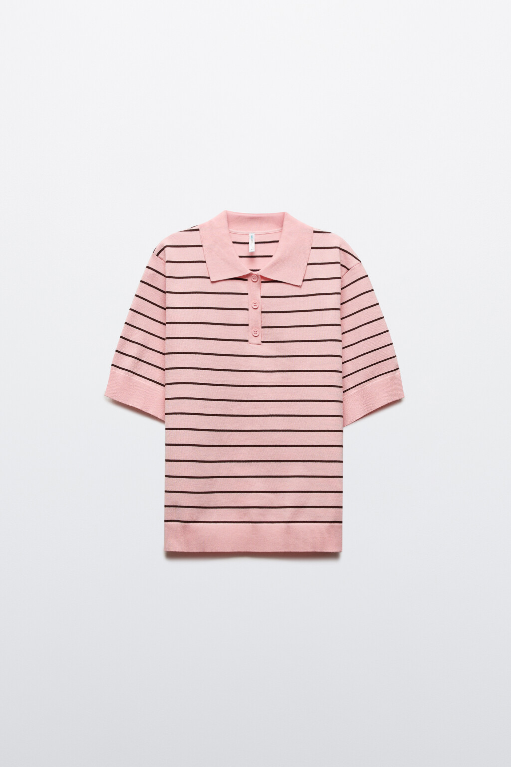 Джемпер-поло из вязаного трикотажа - цвет розовый - 9