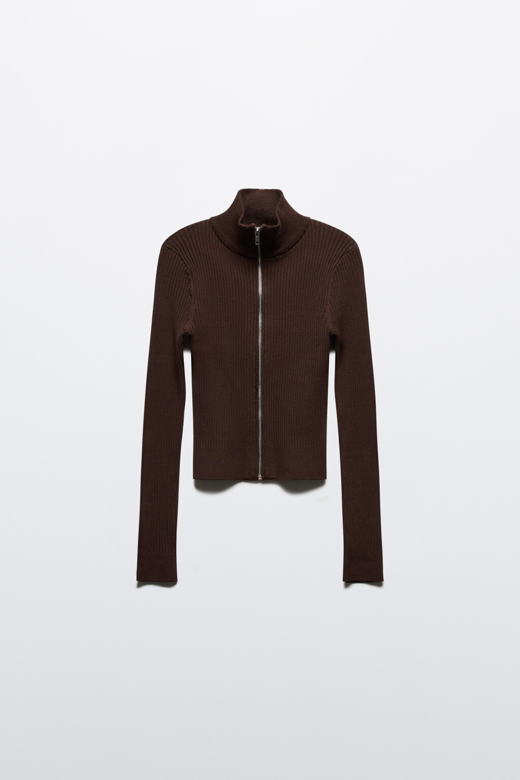 Кардиган облегающий на молнии - цвет коричневый - 7