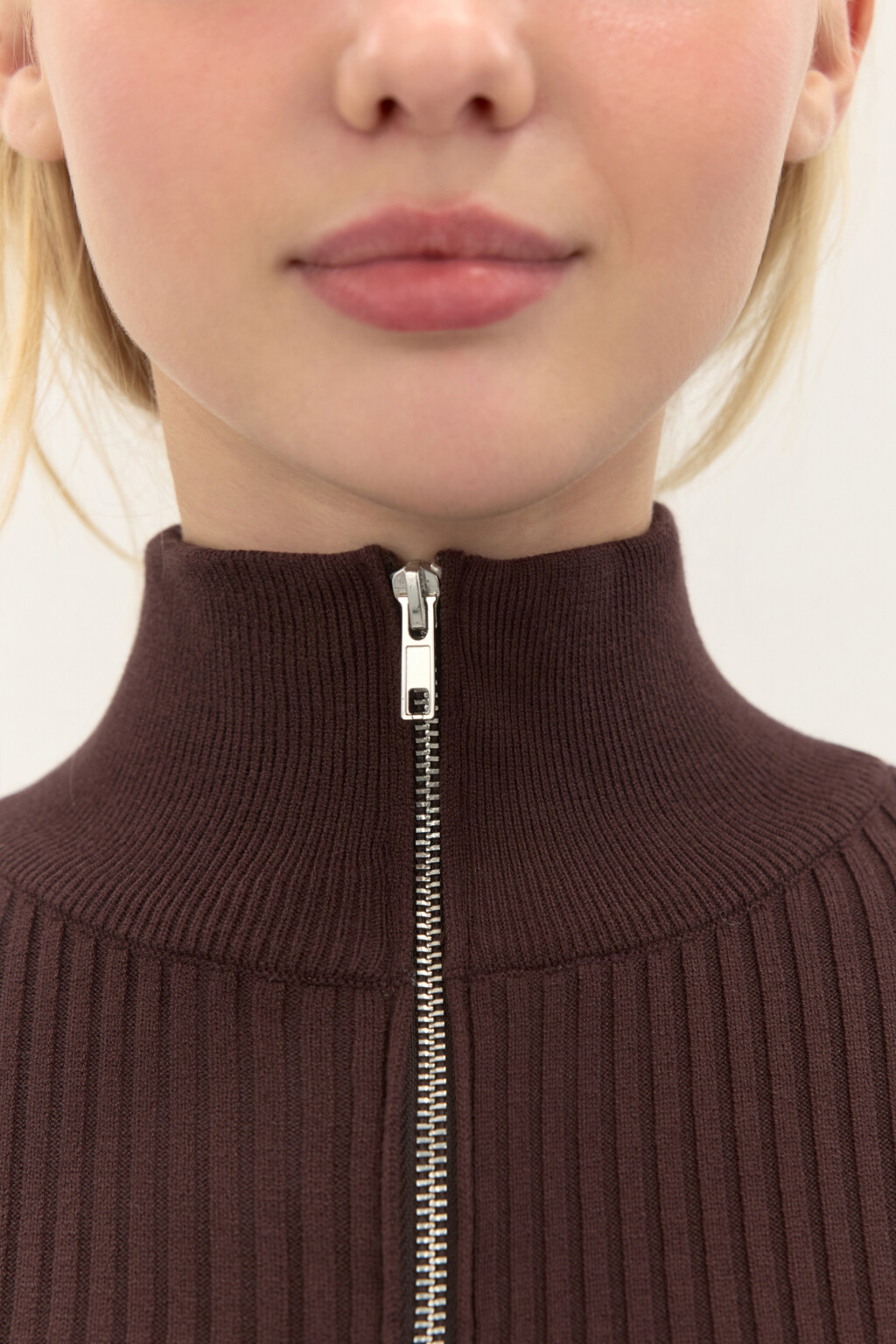 Кардиган облегающий на молнии - цвет коричневый - 5