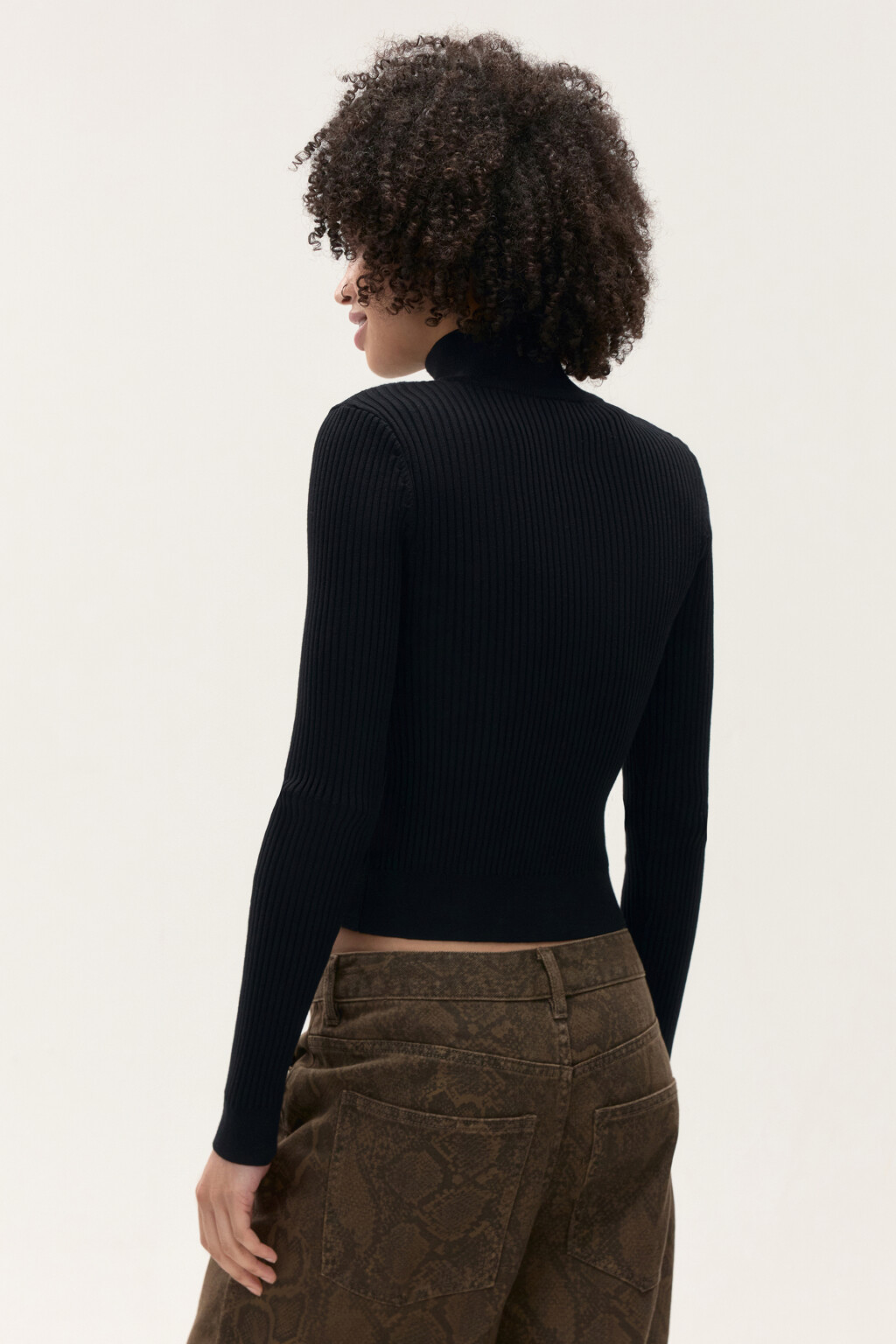 Кардиган облегающий на молнии - цвет черный - 3