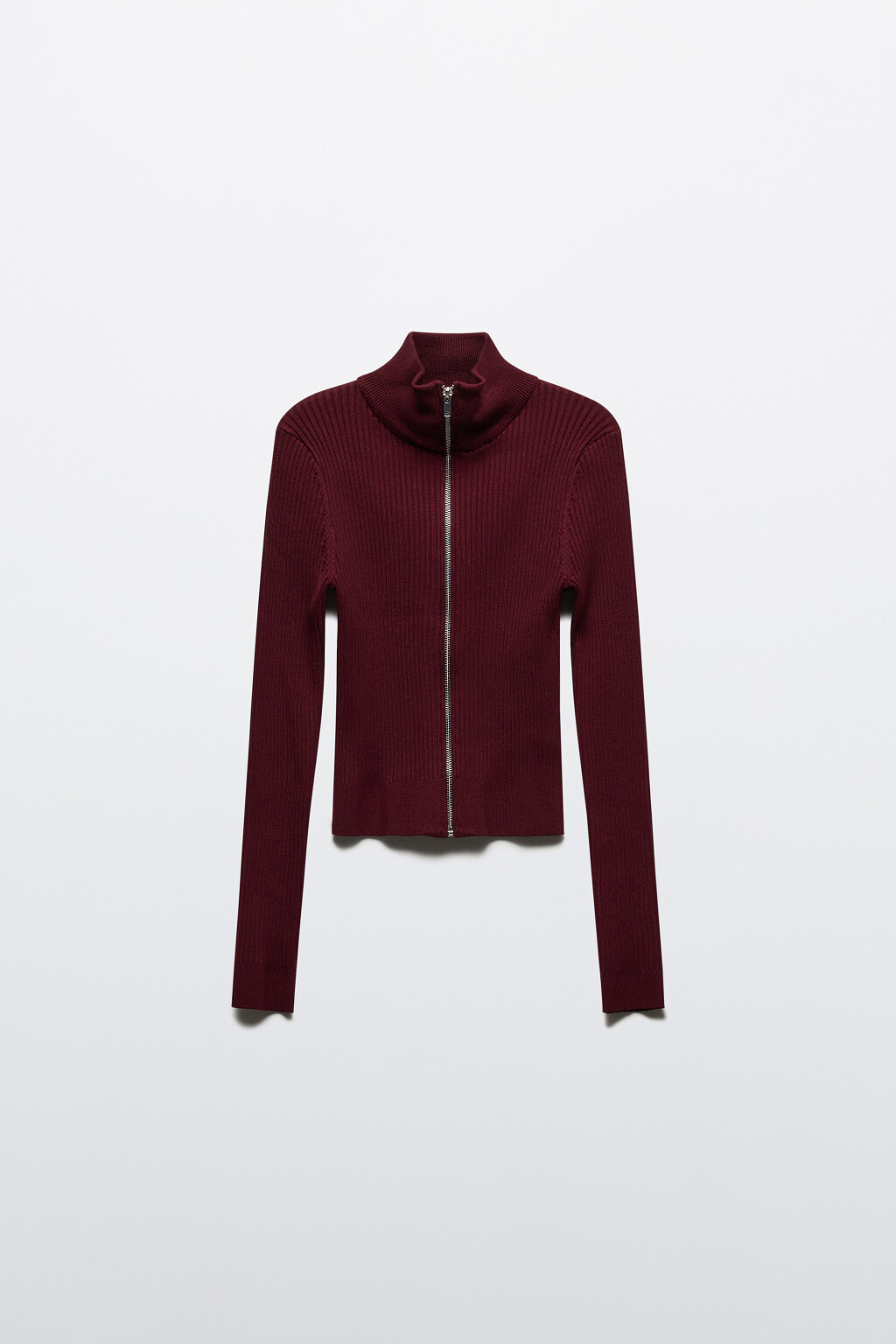 Кардиган облегающий на молнии - цвет бордовый - 8