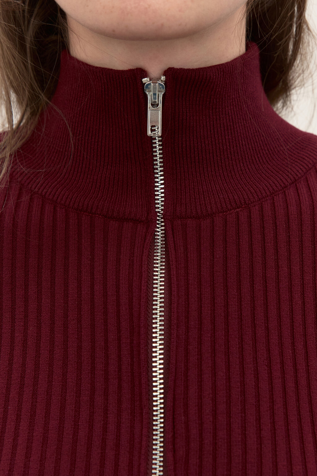 Кардиган облегающий на молнии - цвет бордовый - 5