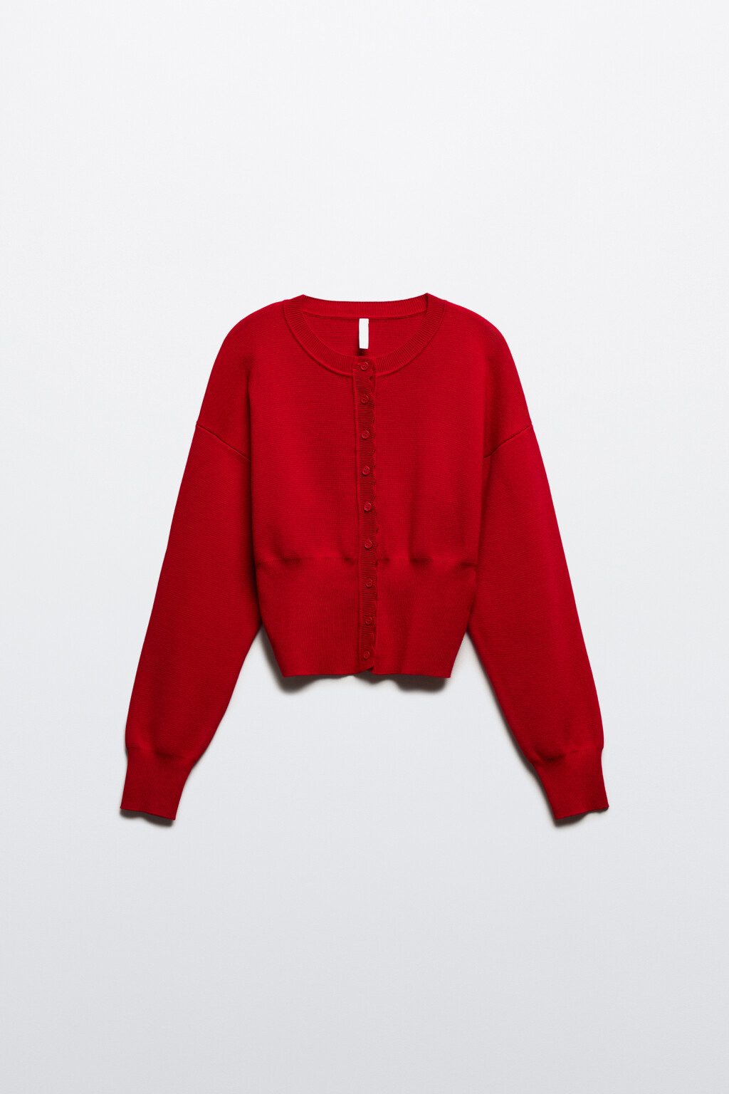 Кардиган на пуговицах укороченный - цвет красный - 8