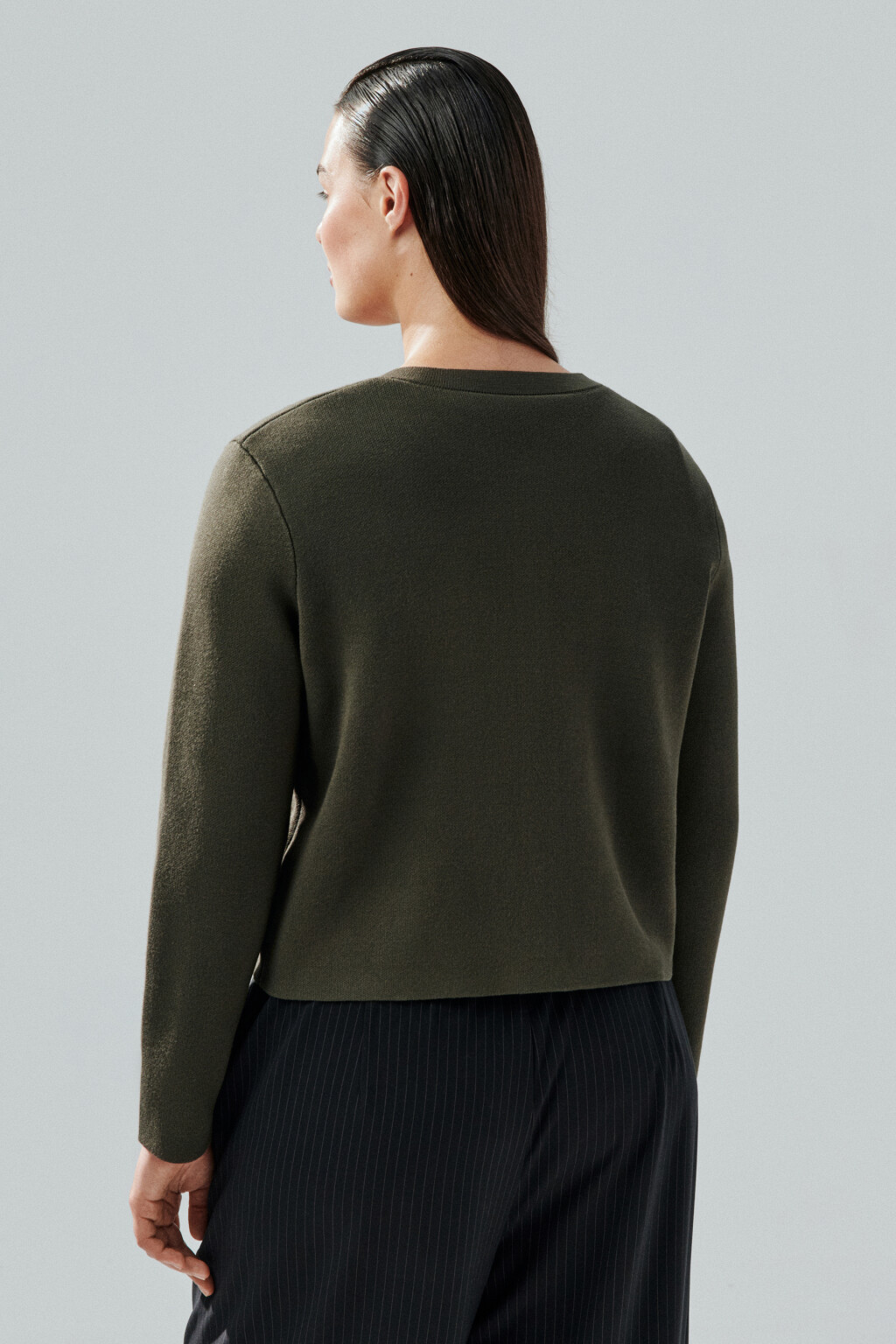 Кардиган на пуговицах жаккардовый - цвет зеленый - 3