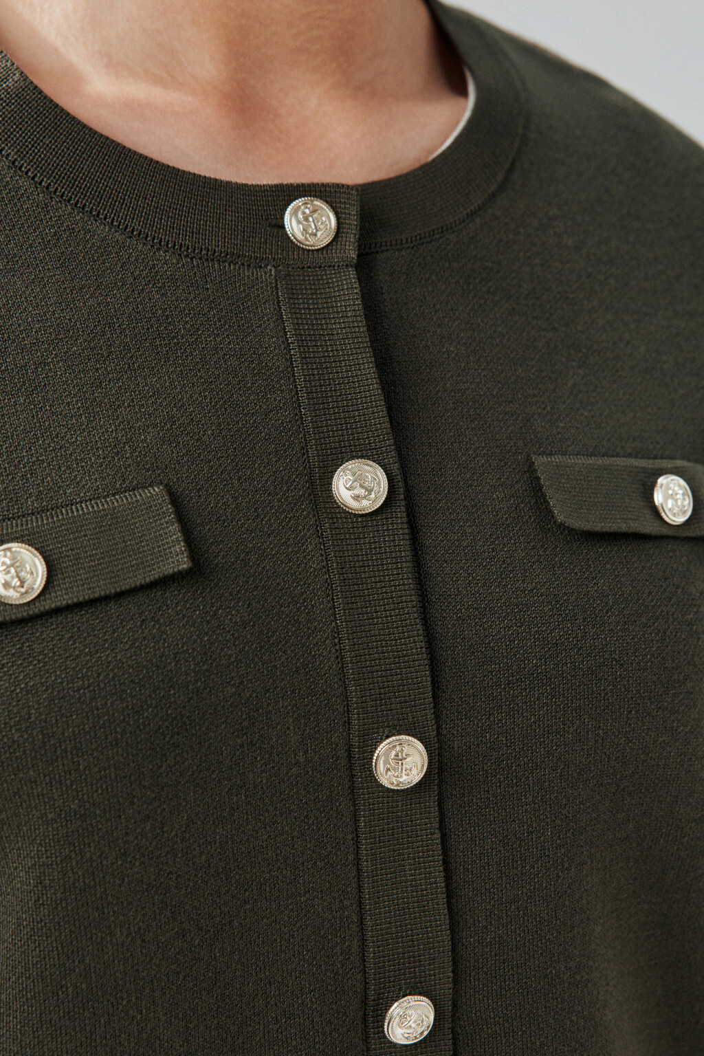 Кардиган на пуговицах жаккардовый - цвет зеленый - 5