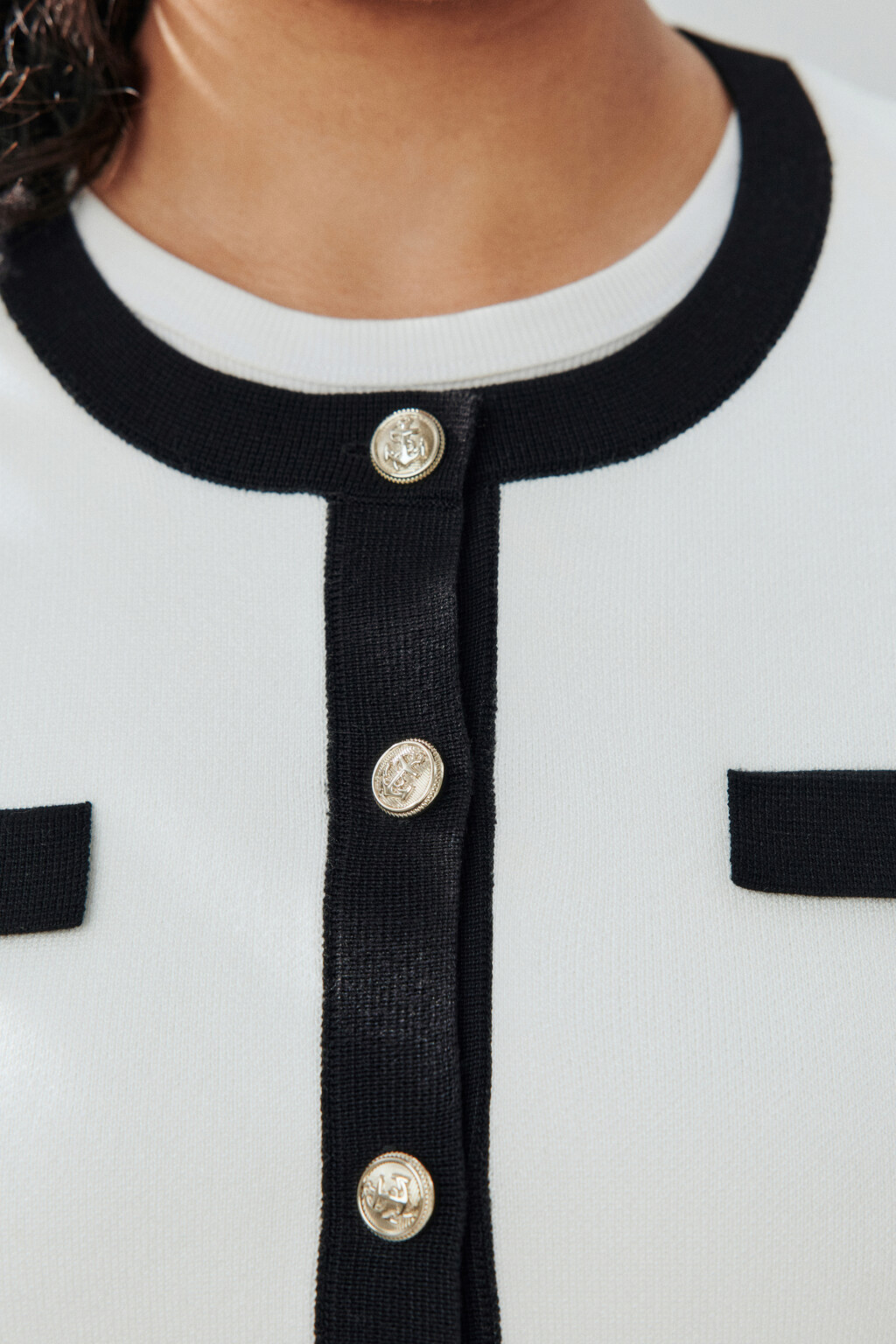 Кардиган на пуговицах жаккардовый - цвет молочный - 5