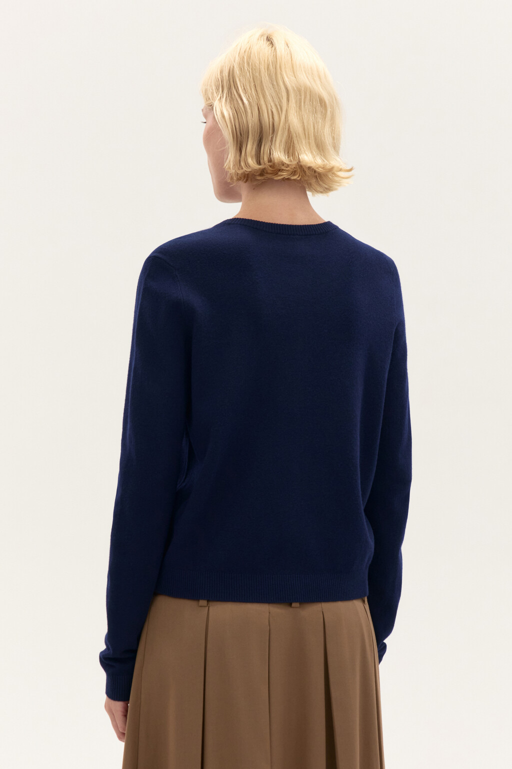 Кардиган на пуговицах с круглым вырезом - цвет синий - 3