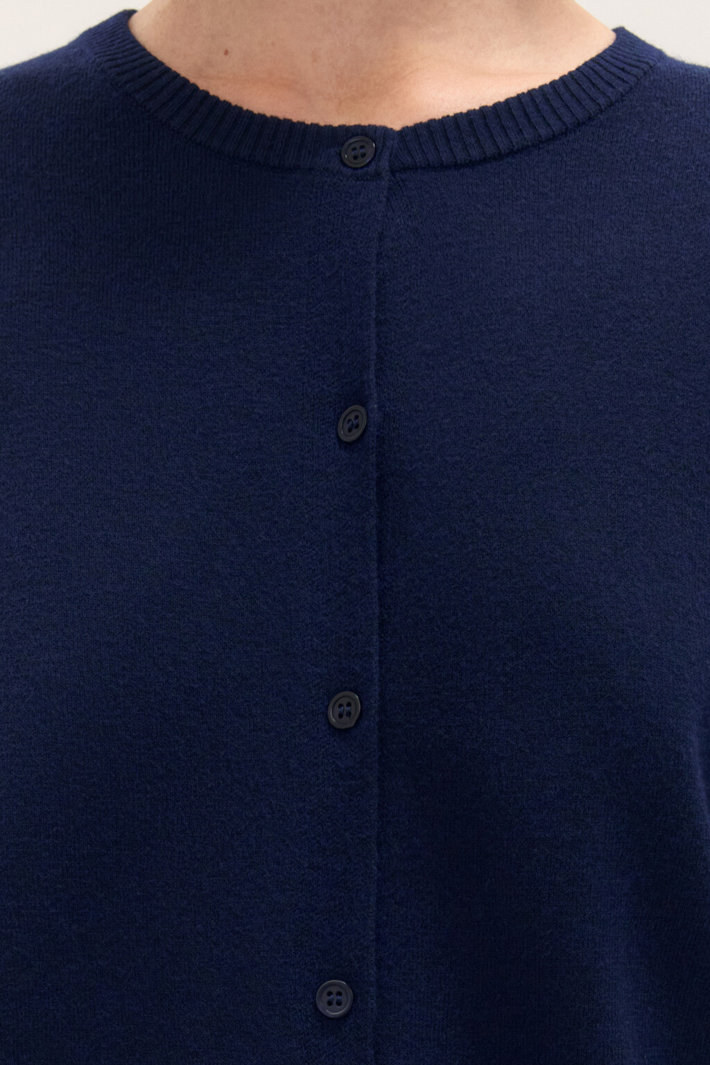 Кардиган на пуговицах с круглым вырезом - цвет синий - 5