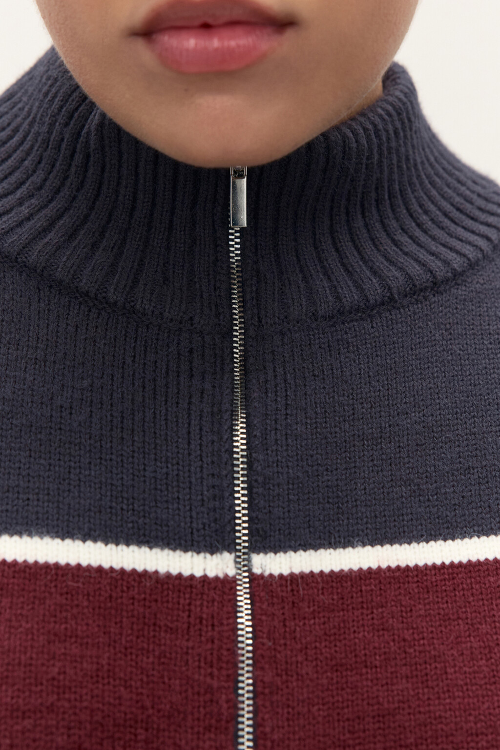 Джемпер на молнии вязаный - цвет синий - 7