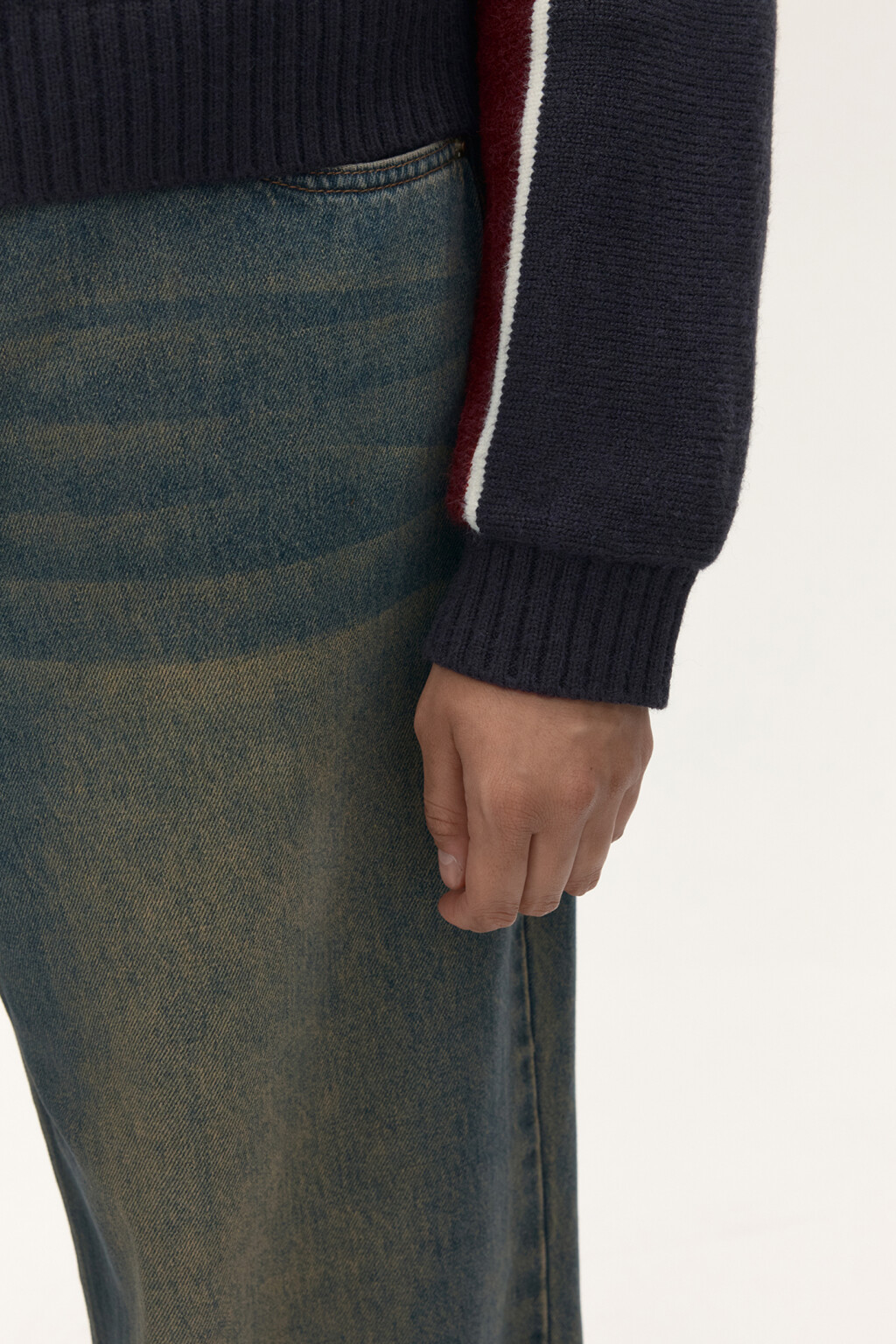 Джемпер на молнии вязаный - цвет синий - 8