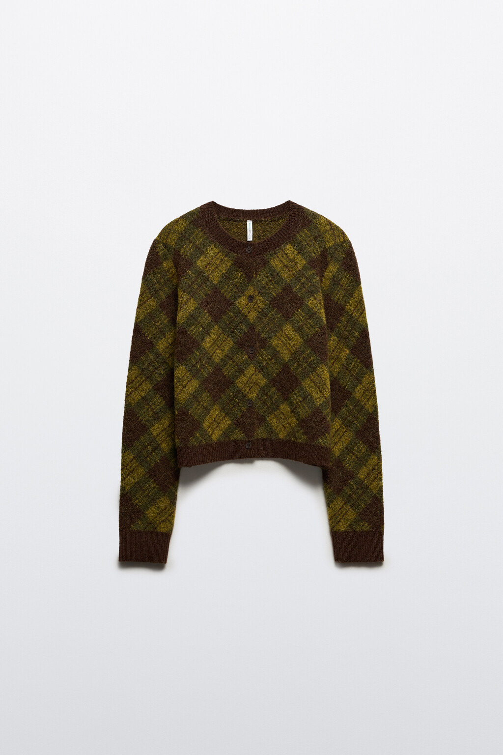 Кардиган на пуговицах с шерстью - цвет зеленый - 8