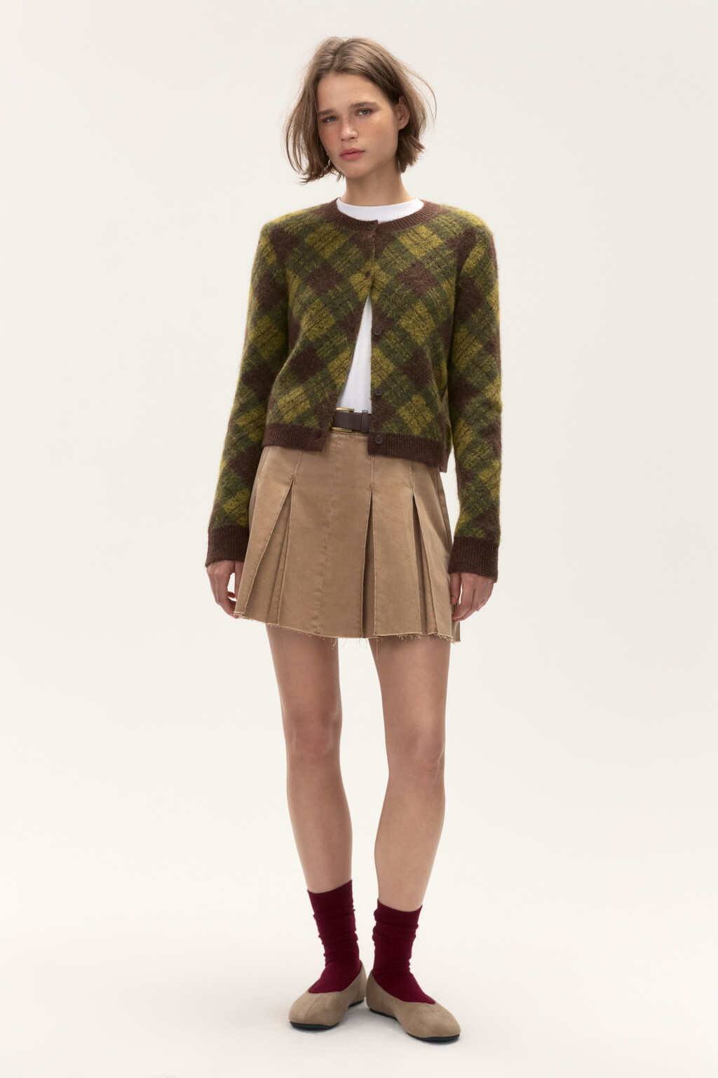 Кардиган на пуговицах с шерстью - цвет зеленый - 5