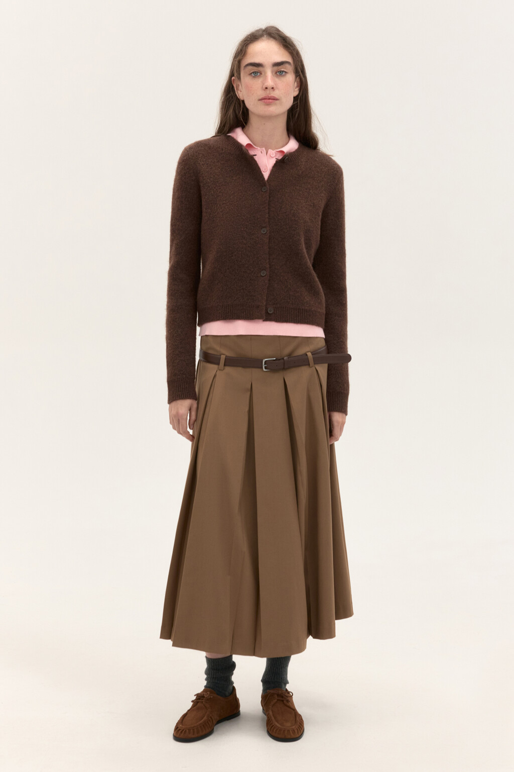 Кардиган на пуговицах с шерстью - цвет коричневый - 4