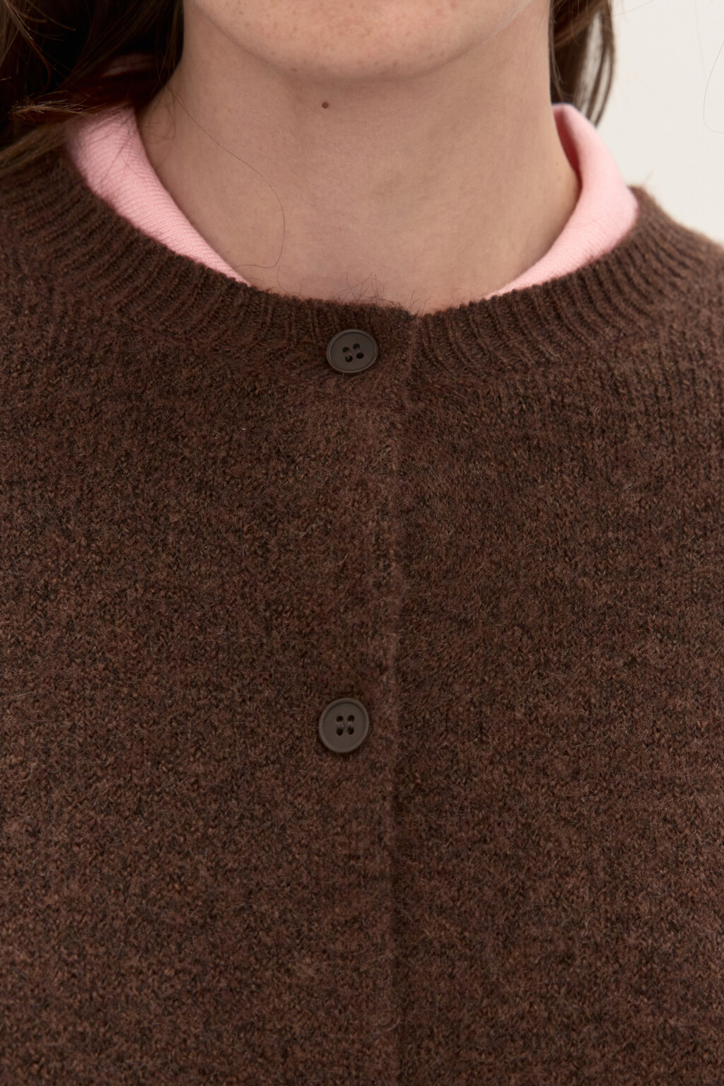 Кардиган на пуговицах с шерстью - цвет коричневый - 5