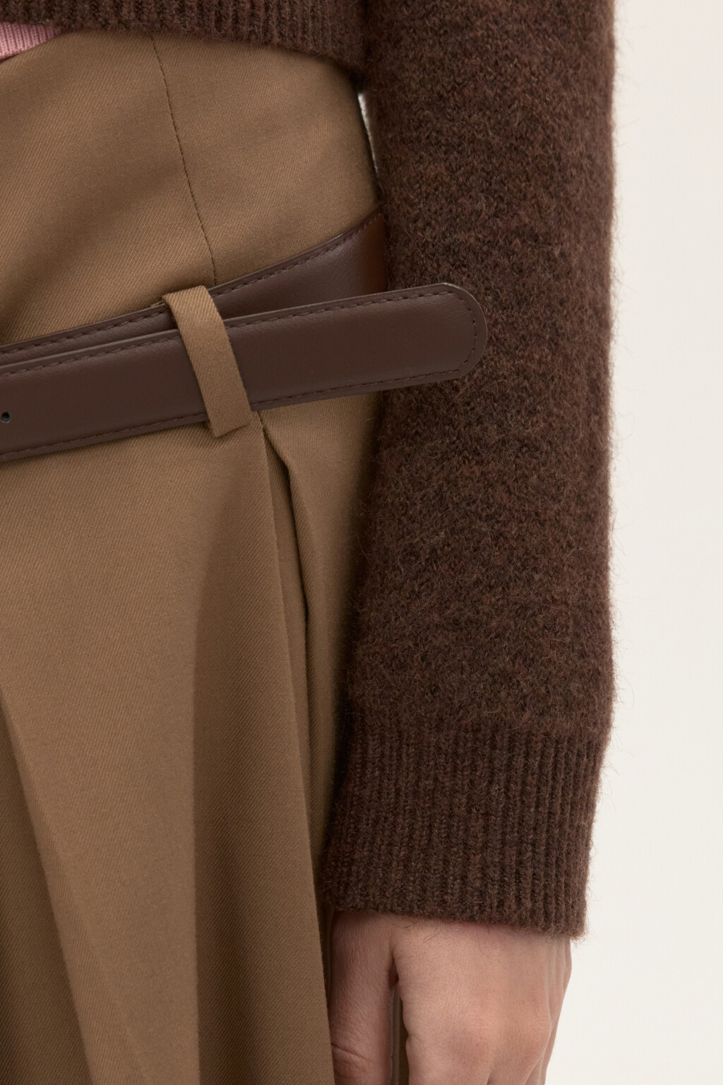 Кардиган на пуговицах с шерстью - цвет коричневый - 6