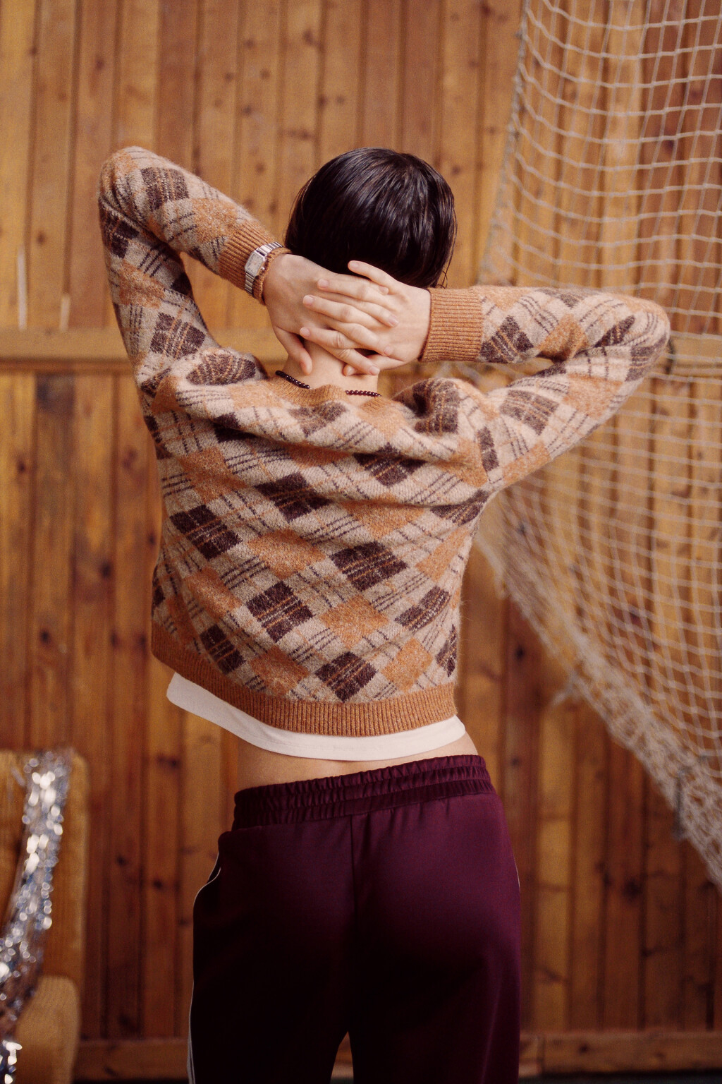 Кардиган на пуговицах с шерстью - цвет бежевый - 9