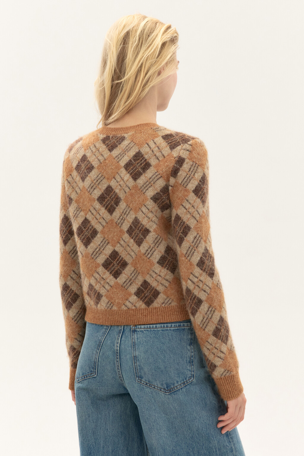 Кардиган на пуговицах с шерстью - цвет бежевый - 4