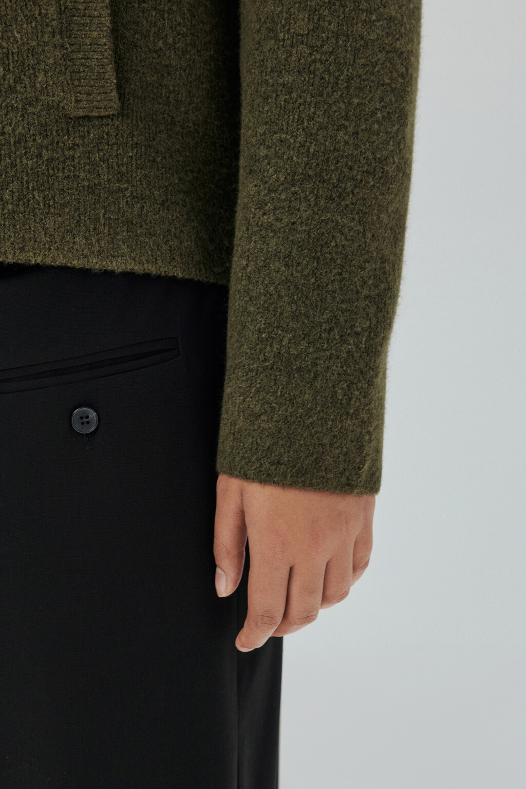 Кардиган на молнии с шерстью - цвет зеленый - 6