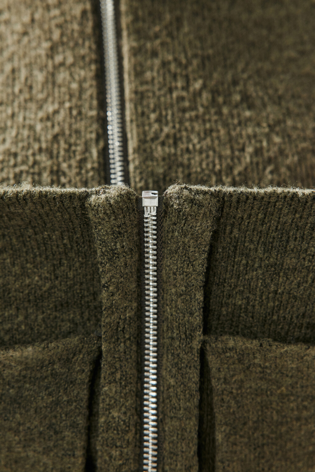 Кардиган на молнии с шерстью - цвет зеленый - 7