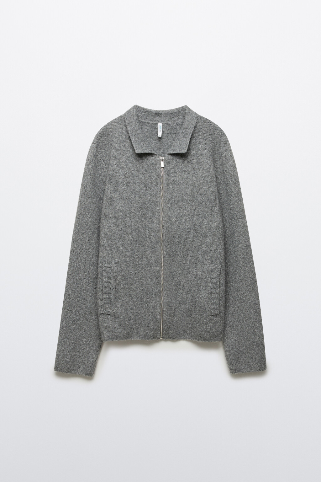 Кардиган на молнии с шерстью - цвет серый - 8