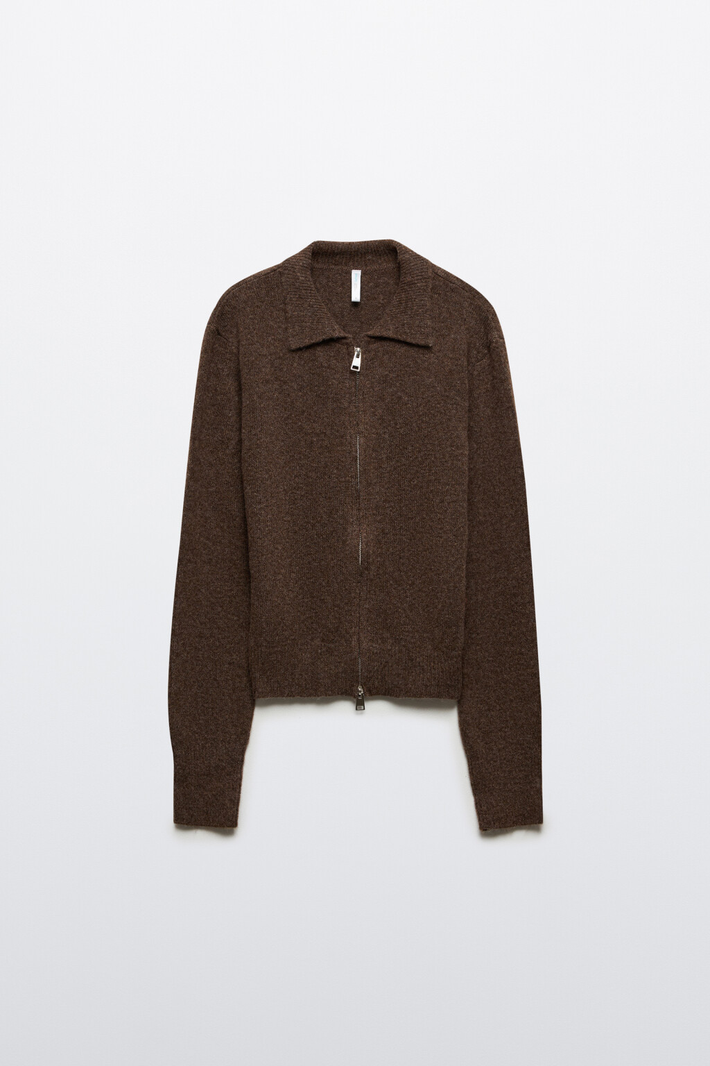 Кардиган на молнии с шерстью - цвет коричневый - 8