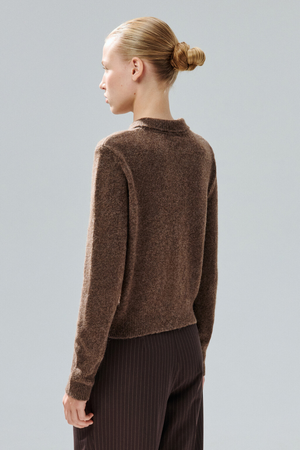 Кардиган на молнии с шерстью - цвет коричневый - 4