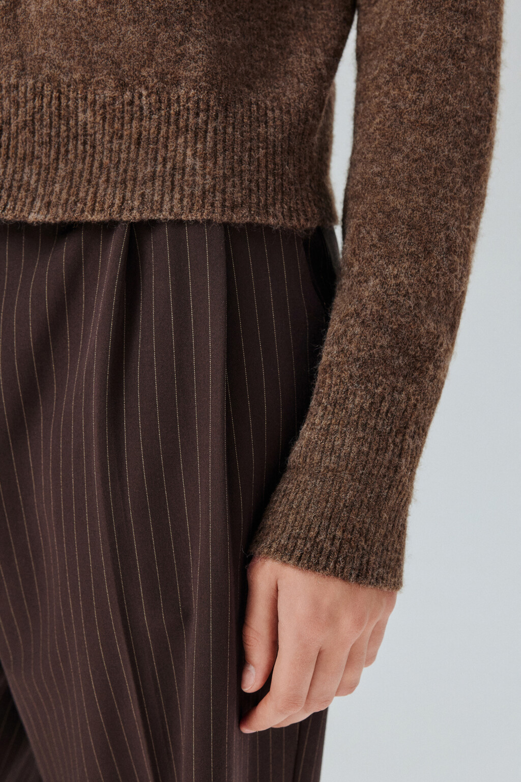 Кардиган на молнии с шерстью - цвет коричневый - 7