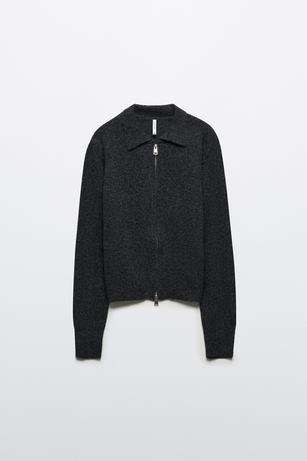 Кардиган на молнии с шерстью - цвет серый - 8