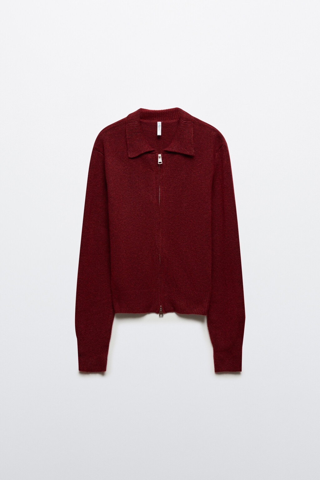 Кардиган на молнии с шерстью - цвет бордовый - 8