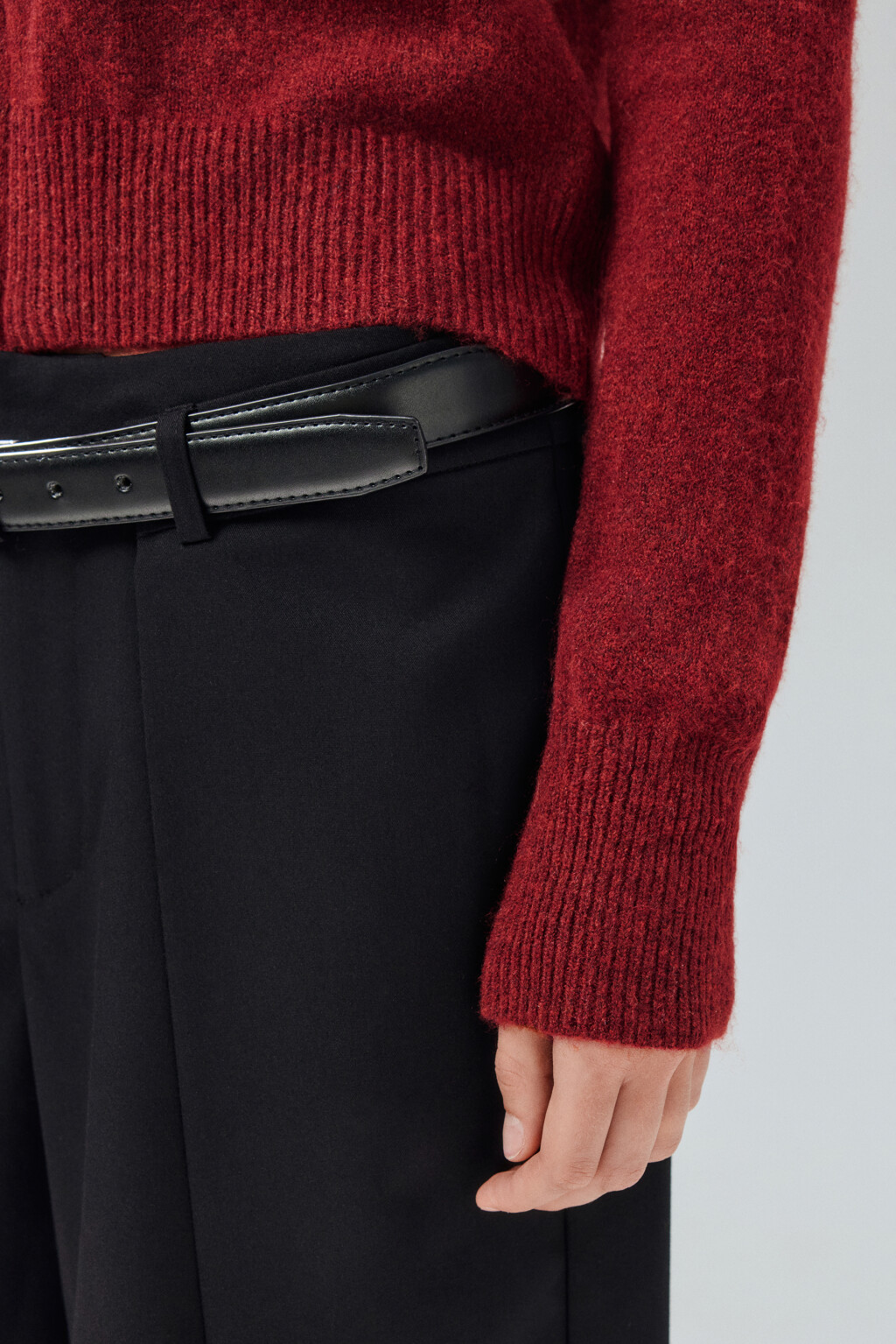 Кардиган на молнии с шерстью - цвет бордовый - 7