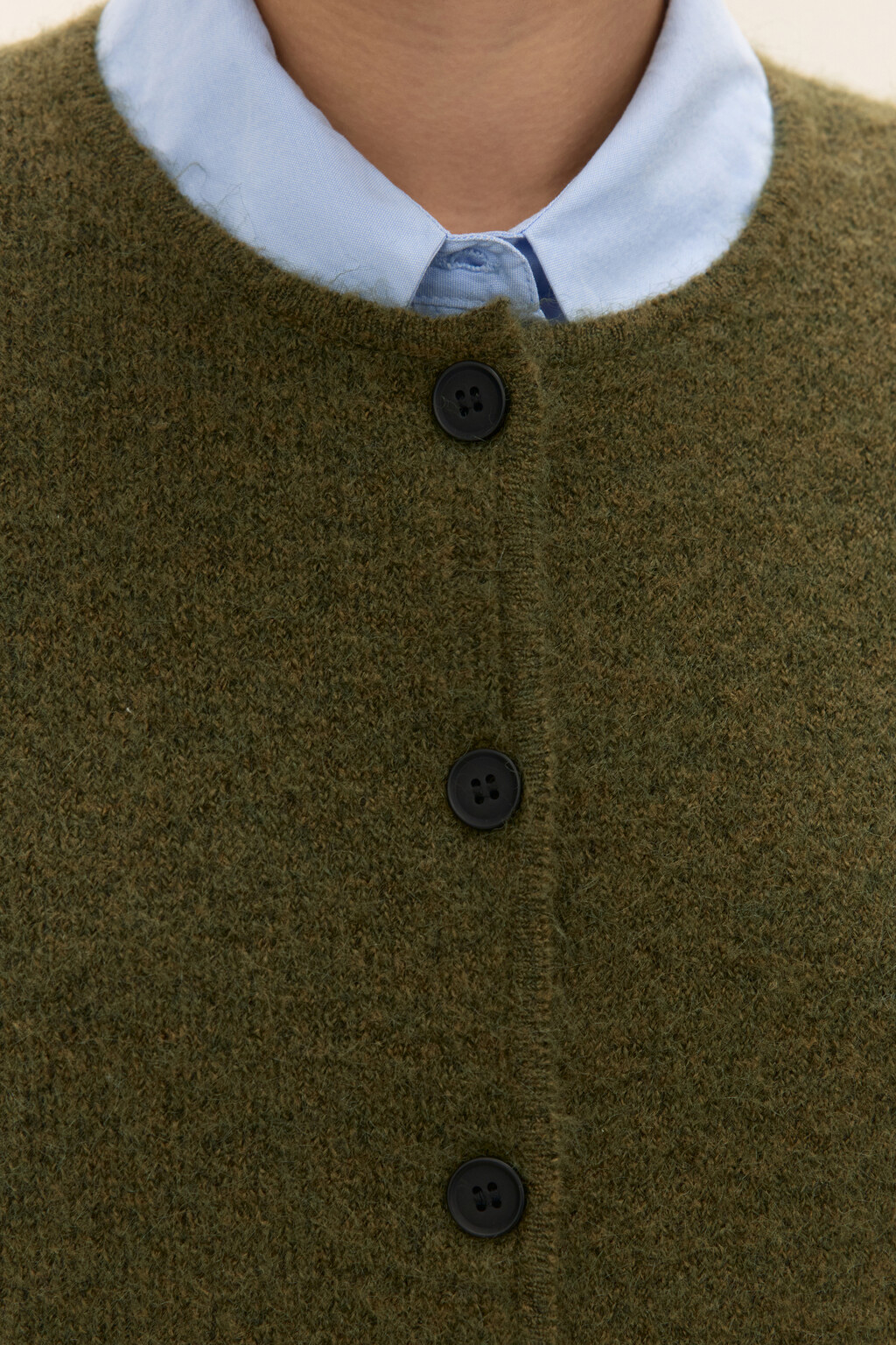 Кардиган на пуговицах с шерстью - цвет зеленый - 5