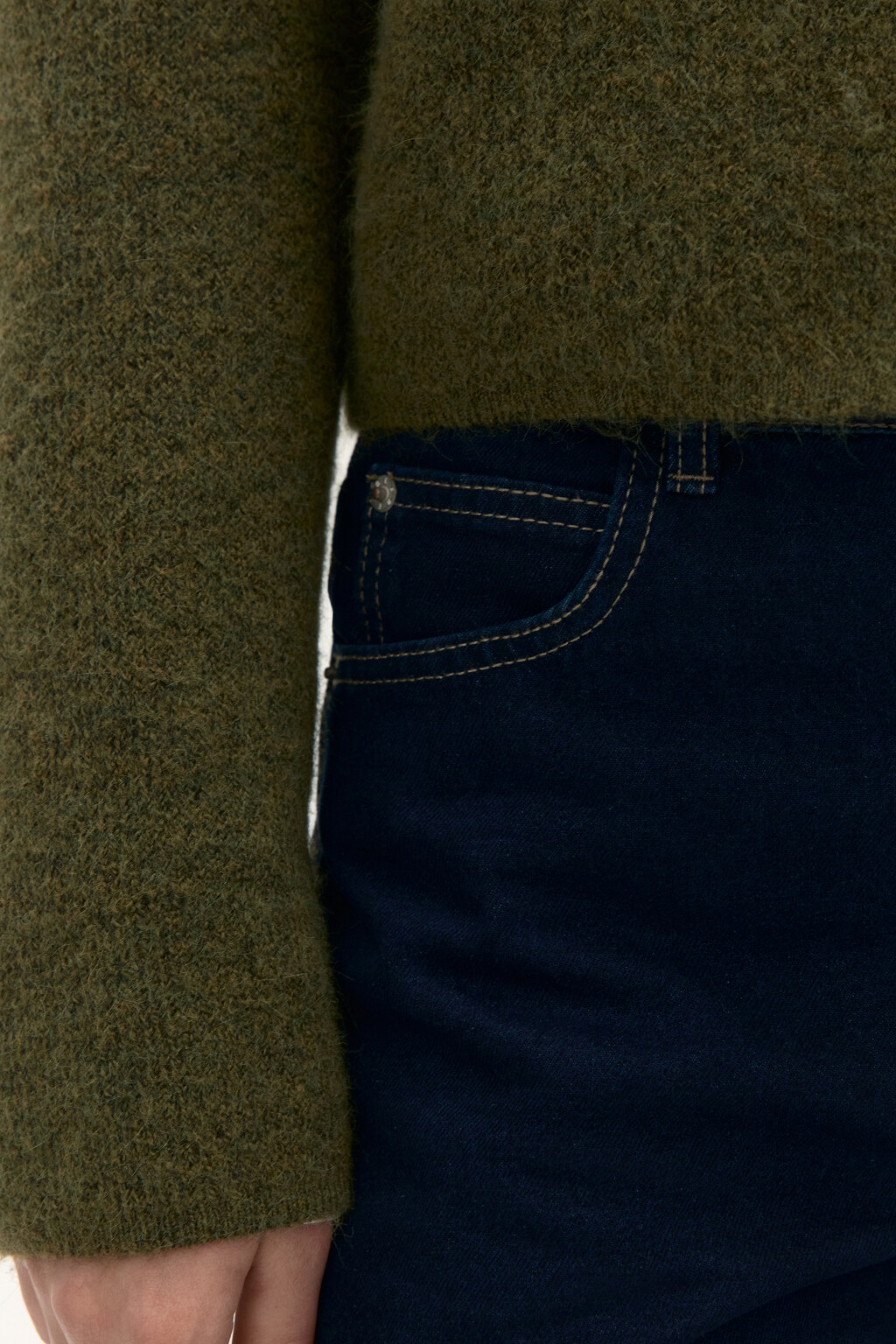 Кардиган на пуговицах с шерстью - цвет зеленый - 6