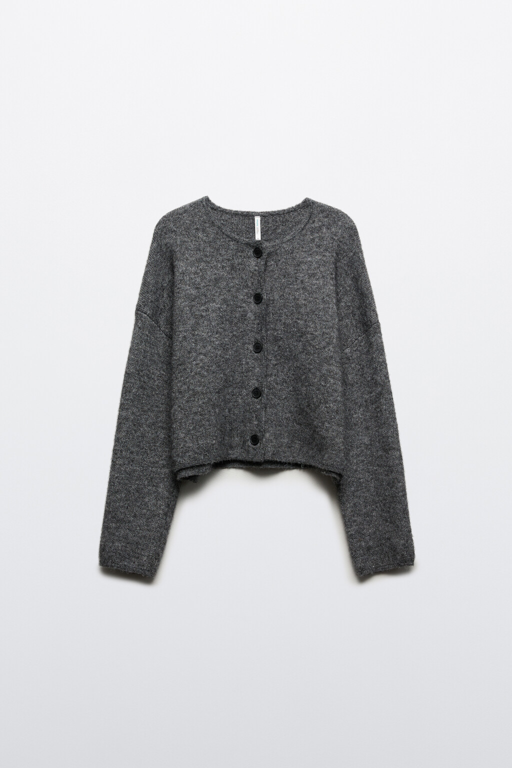 Кардиган на пуговицах с шерстью - цвет серый - 8